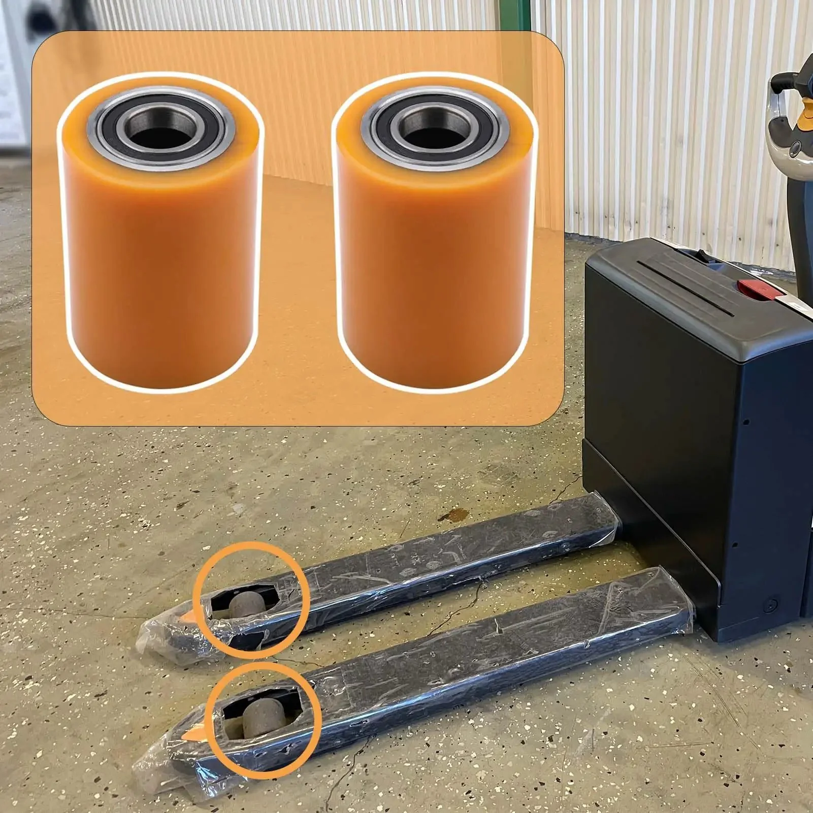 Premium Load Wheel Kit For WP 3000 Electric Pallet Jack Lift, Heavy Duty Replacement Wheels, Abrasion And Corrosion Resistant, Smooth Rotation, Precision Design, 2 Pack - Image 4