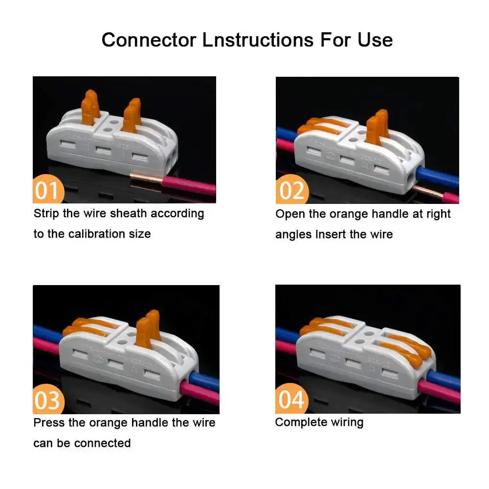 Premium SPL-2 Lever Nut Wire Connectors 15 Pack, 2 Way 4 Port Compact Splice Connectors, Quick Install Terminal Block, Spring Clamp, DIY Friendly, Flame Retardant Nylon PA66, Easy Safe Wiring - Image 2