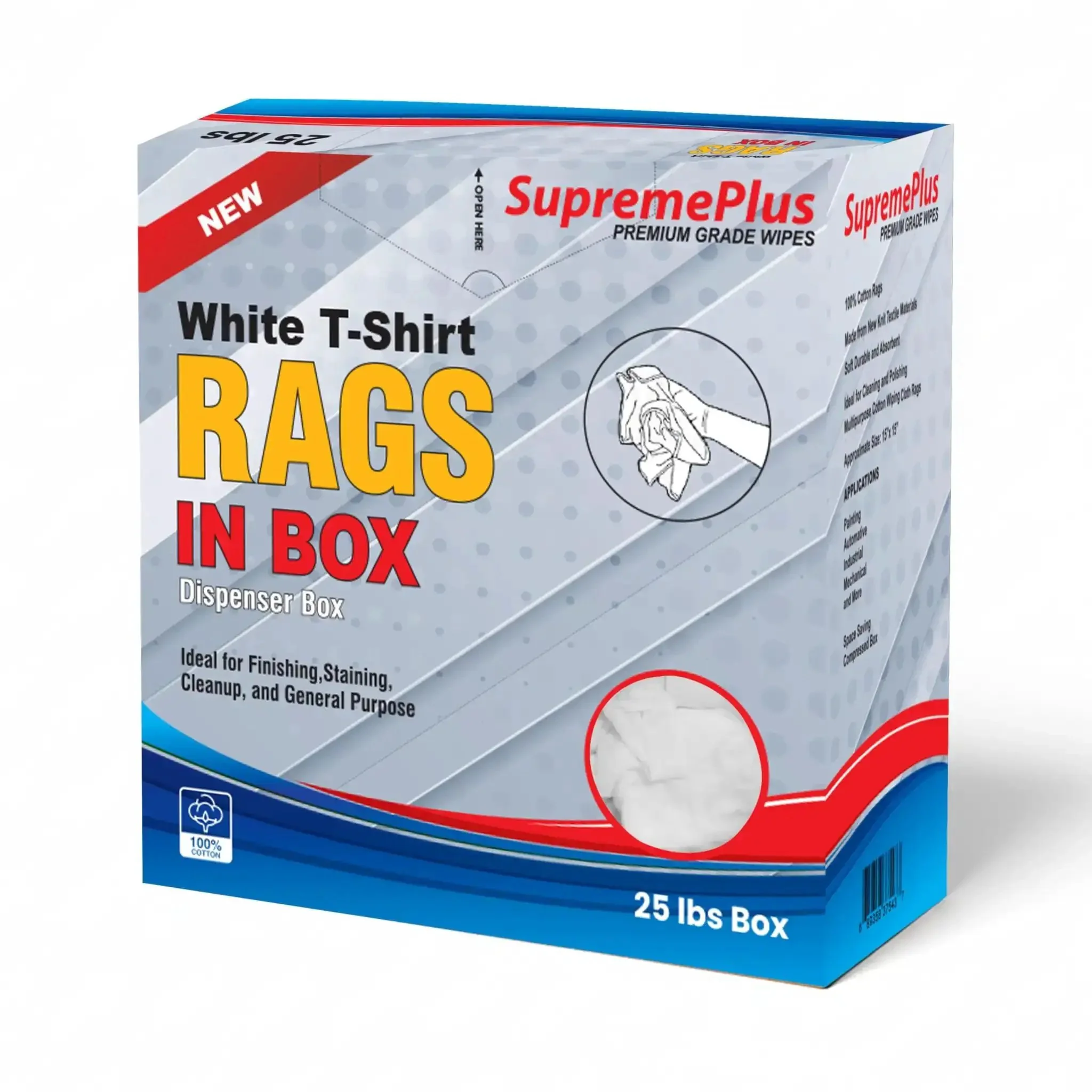 Premium White T Shirt Cleaning Rags For Cleaning Staining Painting And More In A 2x25 Lb Compressed Box White Cotton Cloths For Spills Dust Oil Grease And Wood Finish Polishing Eco Friendly Reusable - Image 8