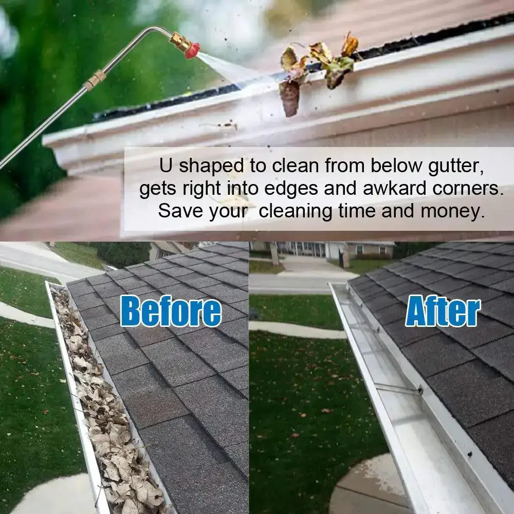 Pressure Washer Extension Wand Upgrade With Curved Rod Heads For Hard To Reach Areas Includes 30 Degree 90 Degree And 120 Degree Nozzles One Quarter Inch Quick Connect Replacement For Anti Leaked Ring Up To 4000 PSI - Image 2