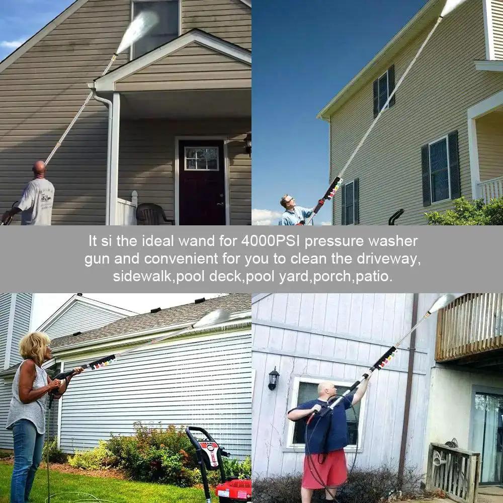 Pressure Washer Extension Wand Upgrade With Curved Rod Heads For Hard To Reach Areas Includes 30 Degree 90 Degree And 120 Degree Nozzles One Quarter Inch Quick Connect Replacement For Anti Leaked Ring Up To 4000 PSI - Image 3