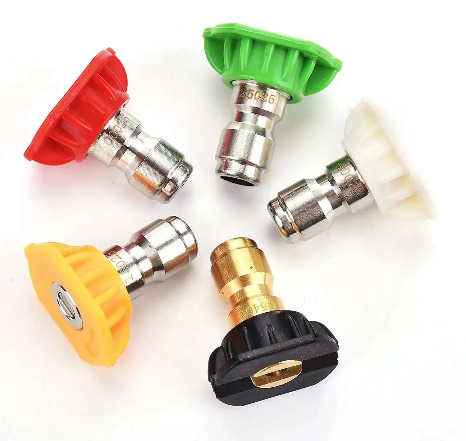 Pressure Washer Nozzle Tips Kit 1/4 Inch Quick Connect 5 Pack With Multiple Angles for 2.5 GPM Cleaning, Red Stainless Steel Tip 0 Degree and More Nozzles for Heavy Duty Spraying - Image 5