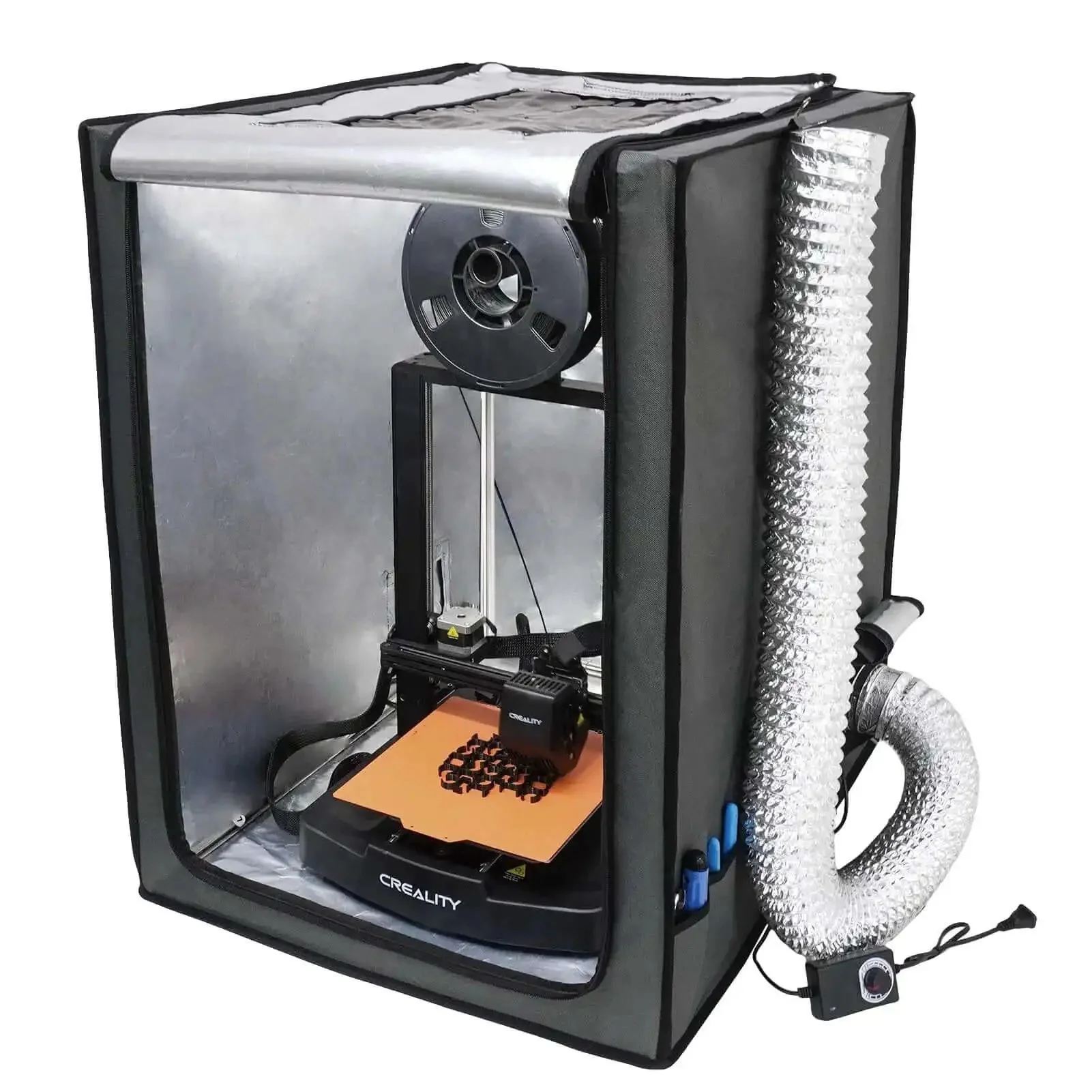 Printer Enclosure With Ventilation Filter And Speed Control 12V Fan 5000RPM For Resin 3D Printing Pro Grade Dustproof Temperature Controlled Tent For Ender 3 Pro V2 Ender 3 S1 Neo Grey Stainless Steel Frame And Large View Window - Image 8