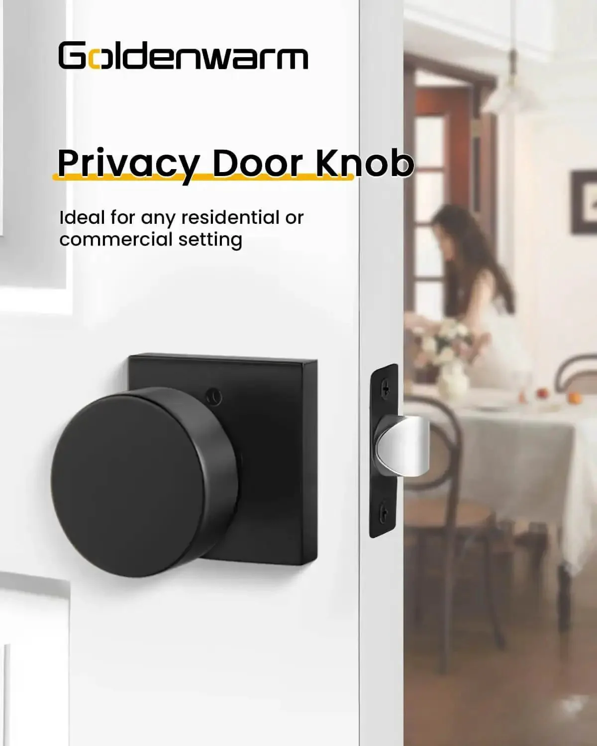 Privacy Door Knobs Matte Black Set For Interior Doors, Built Tough Zinc Alloy Hardware For Bedroom And Bathroom, Modern Contemporary Privacy Knobs, Easy Installation, 6 Pack - Image 9