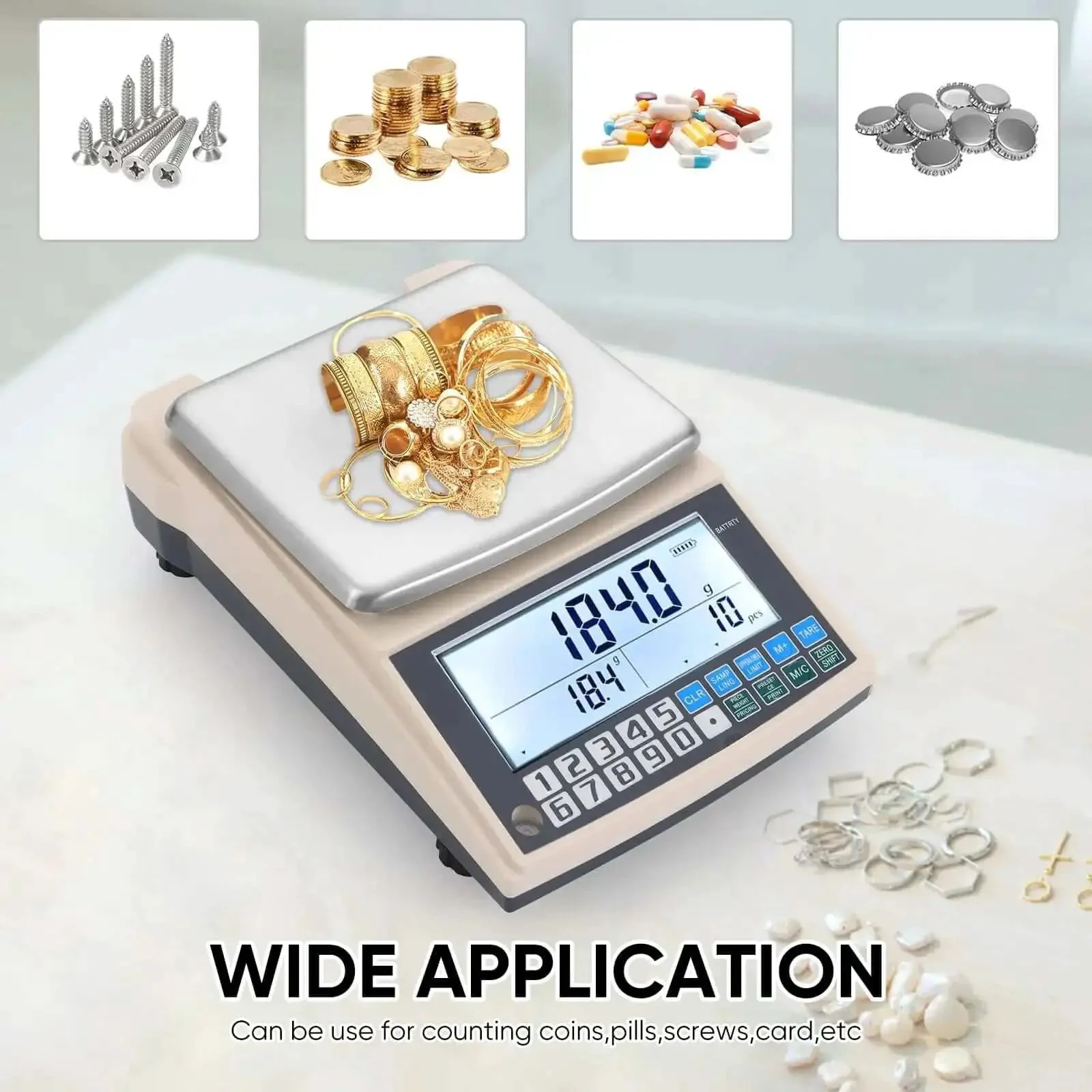 Pro Grade 0.01g Lab Scale With 5000g Capacity, Gram Counting Balance, RS232 Port, Calibration Weight, Battery Included, Digital Analytical Balance For Kitchen, Jewelry, Gold, And Industrial Use - Image 4