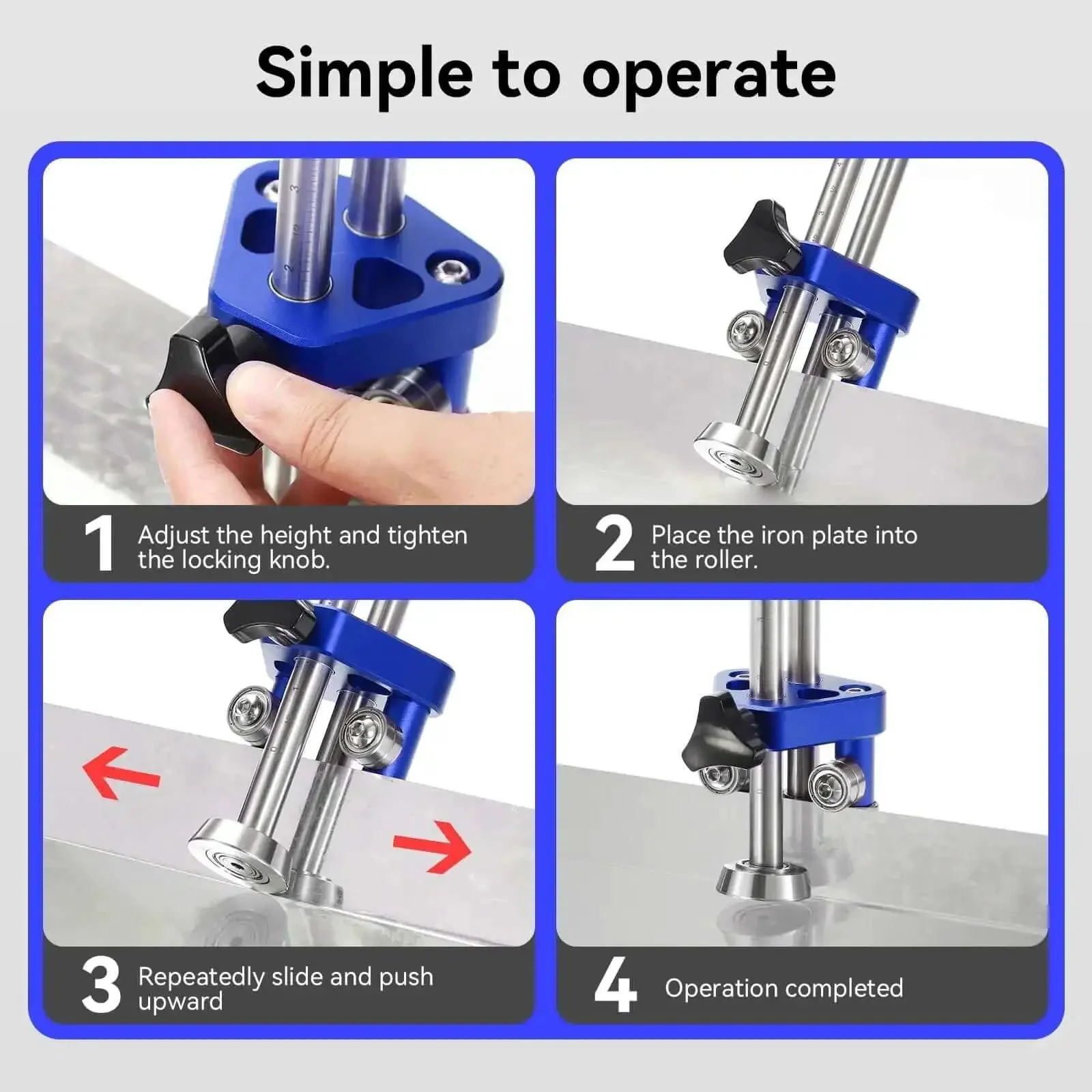 Pro Grade 1 Station Sheet Metal Roller Bender For Pros Quick Setup Metal Roofing Tools Lightweight Portable Fabrication Tool With 0 To 100 Degree Bend Range Angled Roller Keeps Surfaces Scratch Free Great For Profiling Panels - Image 6