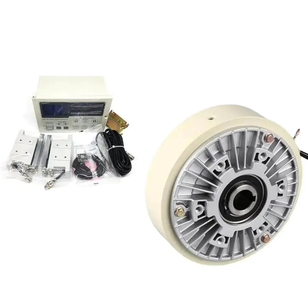 Pro Grade 1000RPM Hollow Shaft Magnetic Powder Brake Kit, 24V Tension Controller For Printing And Dyeing Machines, Precise Torque Range 6-100Nm (0.6-10kg), Easy Install, Model Hollow-KDT-B-1000 Ready To Run