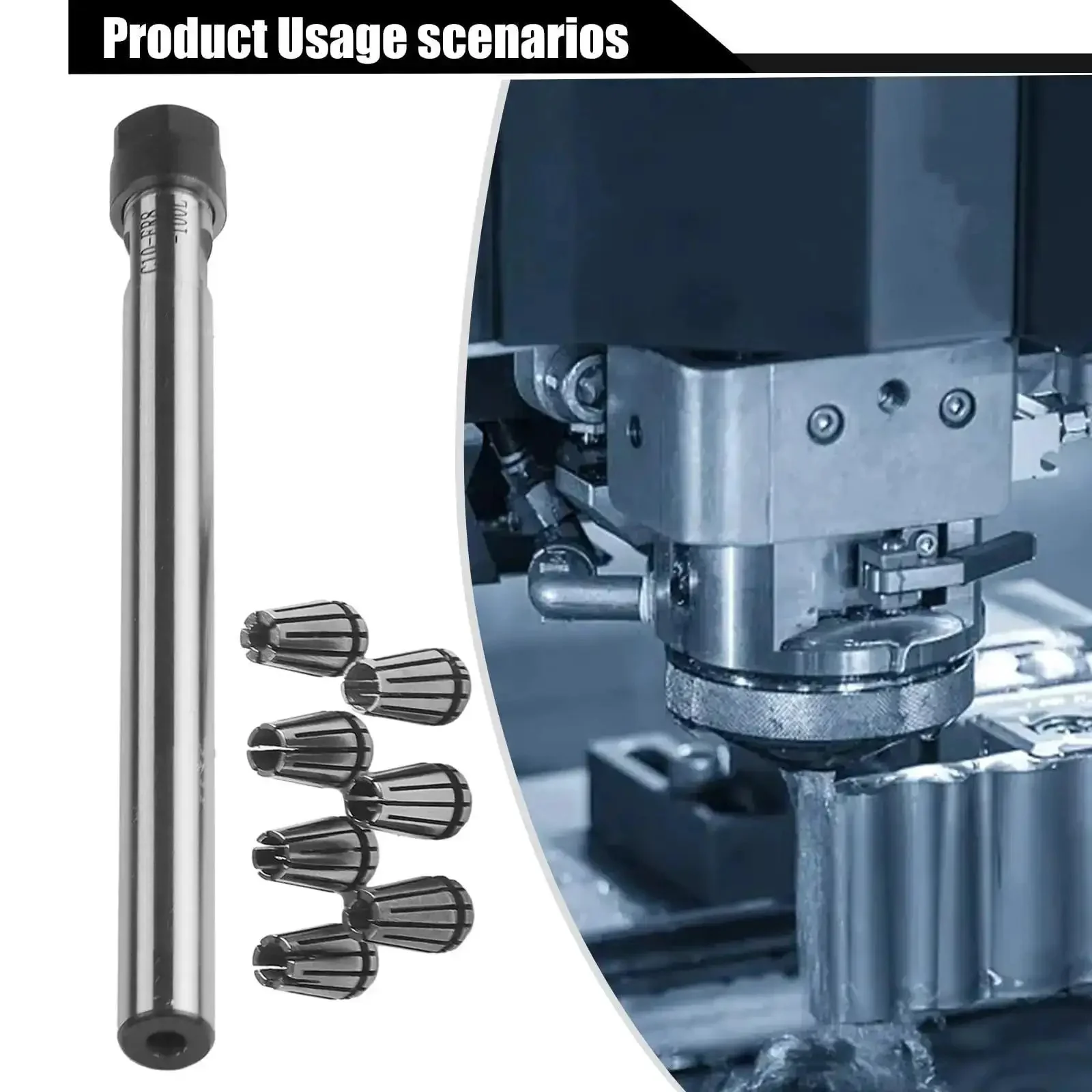 Pro Grade 100L Collet Chuck Holder With Seven ER8 Collet Set Ranging From 2 To 5 mm Straight Shank 10 mm For CNC Router And Milling Machines Durable High Precision Tooling For Reliable Cutting - Image 2