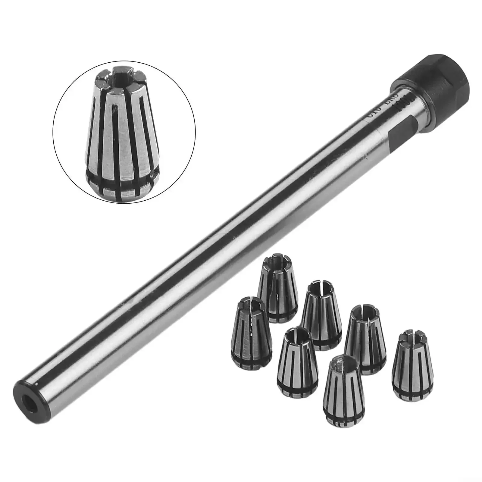 Pro Grade 100L Collet Chuck Holder With Seven ER8 Collet Set Ranging From 2 To 5 mm Straight Shank 10 mm For CNC Router And Milling Machines Durable High Precision Tooling For Reliable Cutting - Image 4