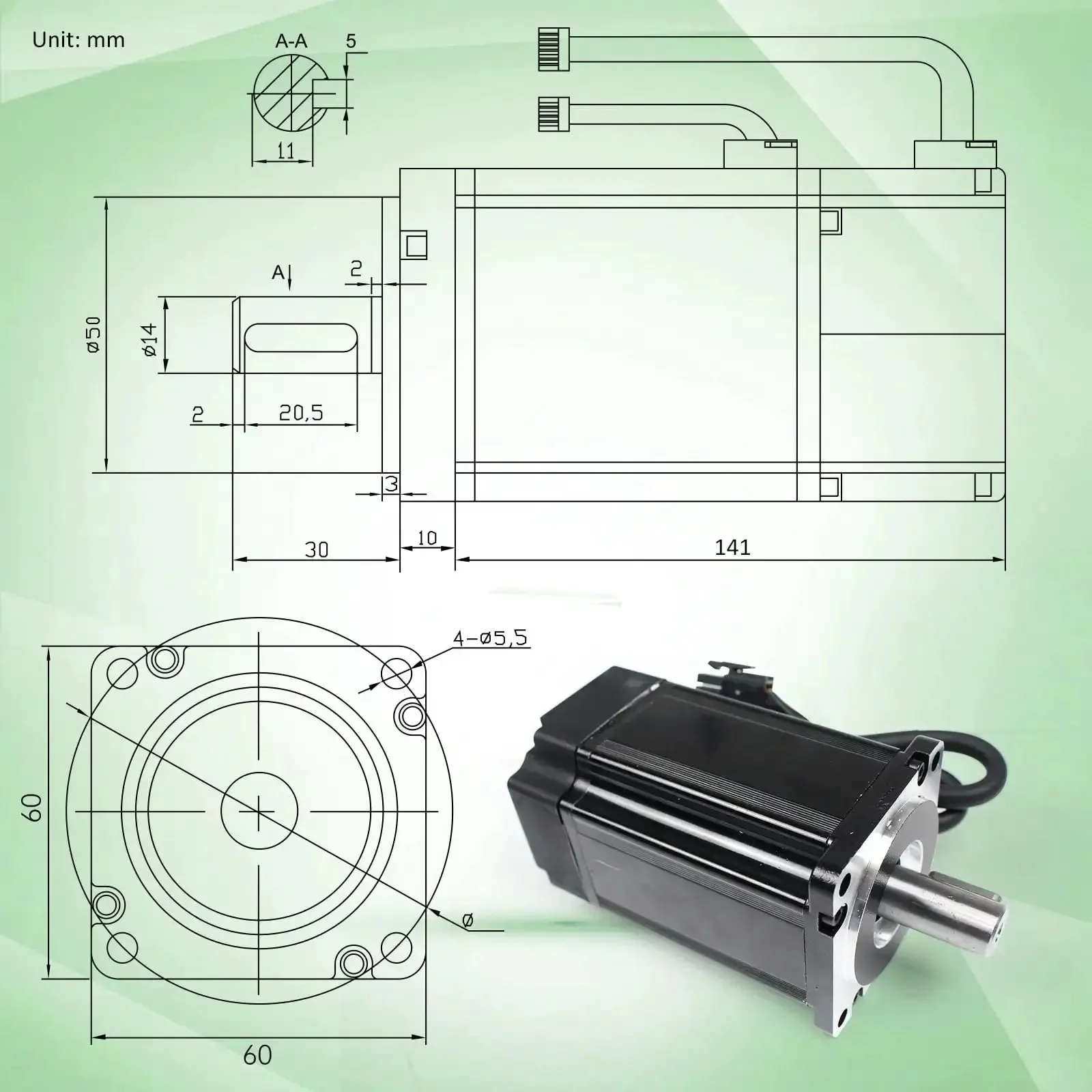 Pro Grade 110V 400W Servo Motor Kit With Driver And CNC Controller For Engravers Milling Machines And Robots With Brake IP65 High Torque 2500 RPM 1.27 Nm 10000 PPR Encoder - Image 6