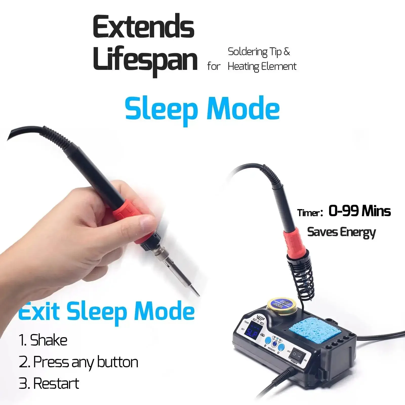Pro Grade 110W Soldering Station Kit With 3 Preset Channels And Sleep Mode, LED Magnifier, 5 Extra Tips, Tip Cleaner, Helping Hands, Tip Storage, Lead Free Solder Wire And Tweezers - Image 4