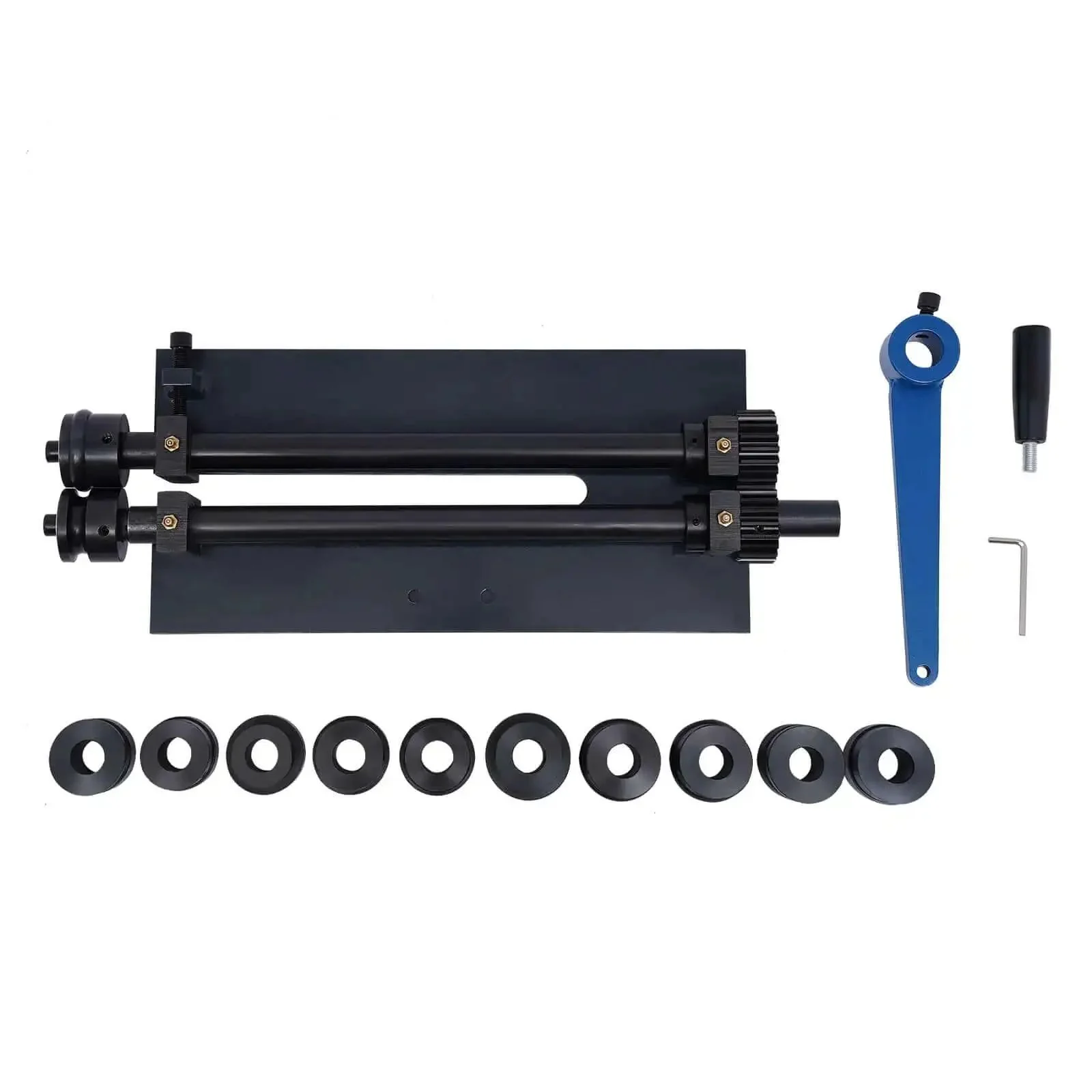Pro Grade 12 Inch Gear Driven Sheet Metal Bead Roller Machine With Six Die Set 1.2mm Capacity For Beading Wiring Flanging And Elbow Bending On A Sturdy Bench - Image 6