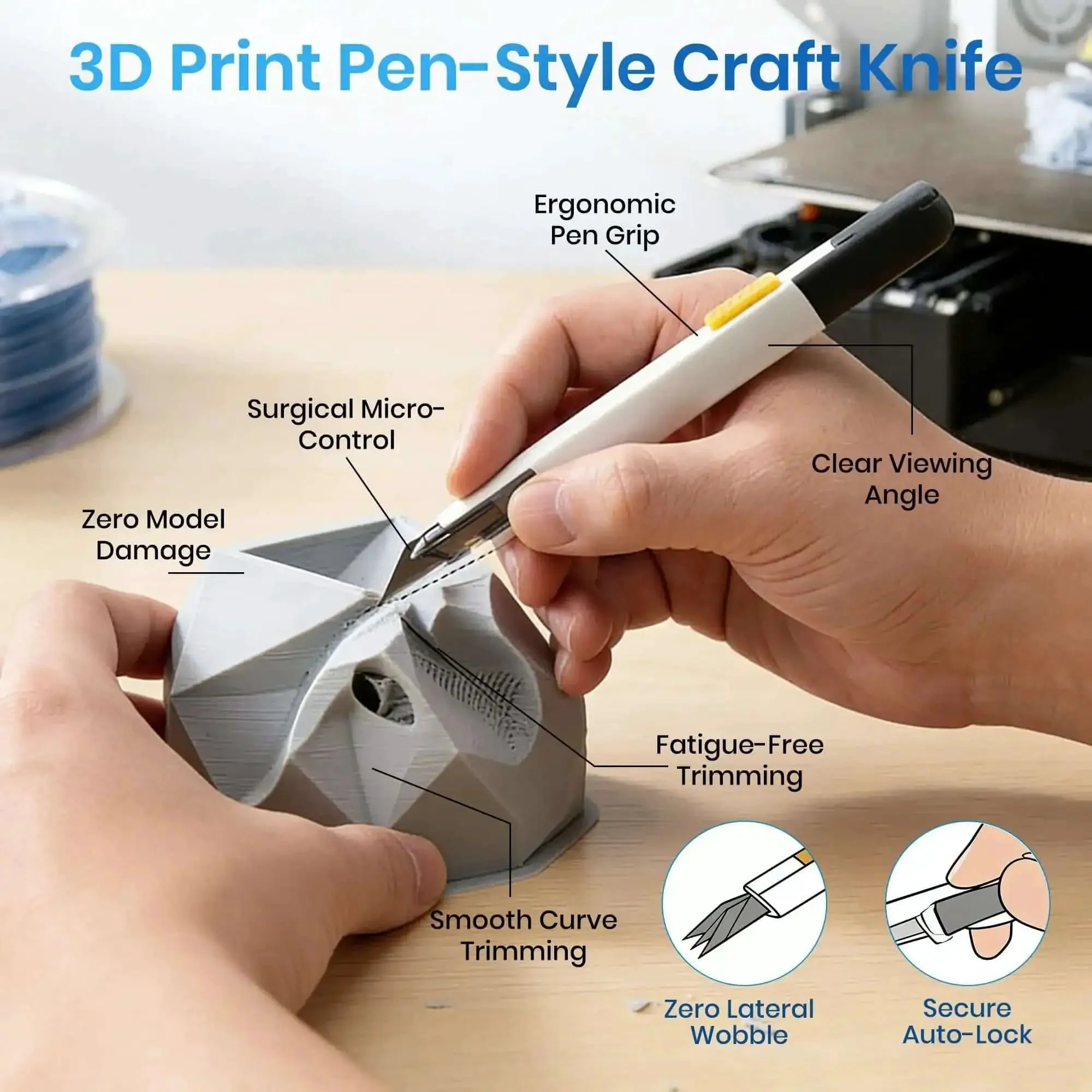 Pro Grade 142-Piece 3D Printer Tool Kit With 4-Layer Case, Cordless Rotary Tool, Heat Gun, PTFE Nozzle Anti-Stick, Cleaning And Deburring Gear For Bambu Lab X1 P1S K1 Ender 3 Anycubic And More - Image 4