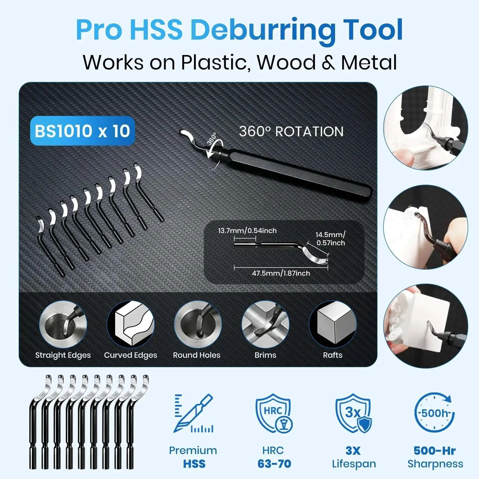 Pro Grade 142-Piece 3D Printer Tool Kit With 4-Layer Case, Cordless Rotary Tool, Heat Gun, PTFE Nozzle Anti-Stick, Cleaning And Deburring Gear For Bambu Lab X1 P1S K1 Ender 3 Anycubic And More - Image 6