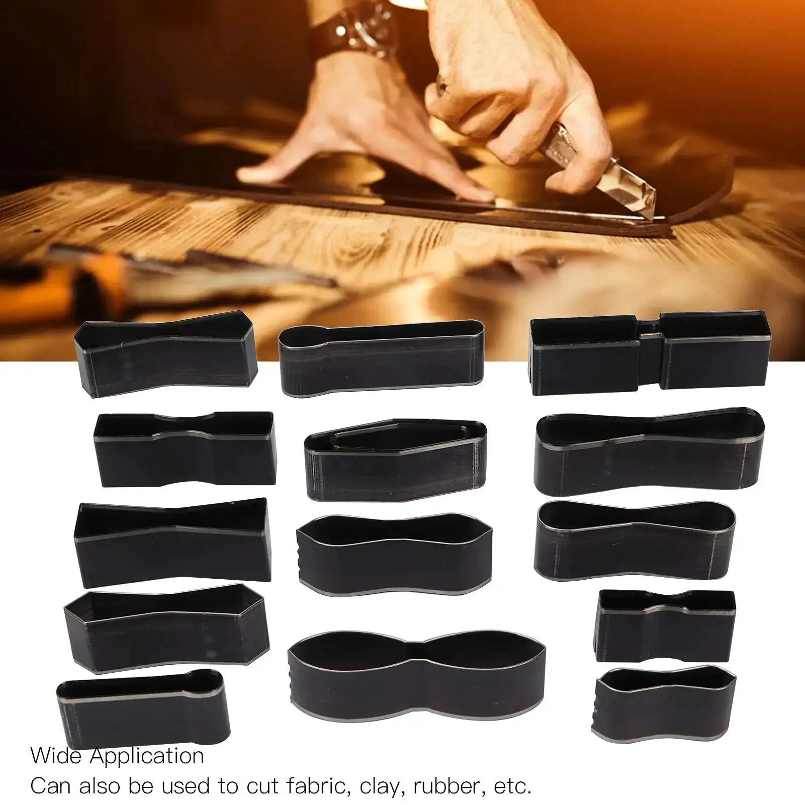 Pro Grade 15 Pcs Leather Cutting Dies Set With Hole Hollow Cutter Tools For DIY Leather Crafting And Fabric Projects Heavy Duty Metal Punch Kit For Leatherware Clay Rubber Plastic And More - Image 8