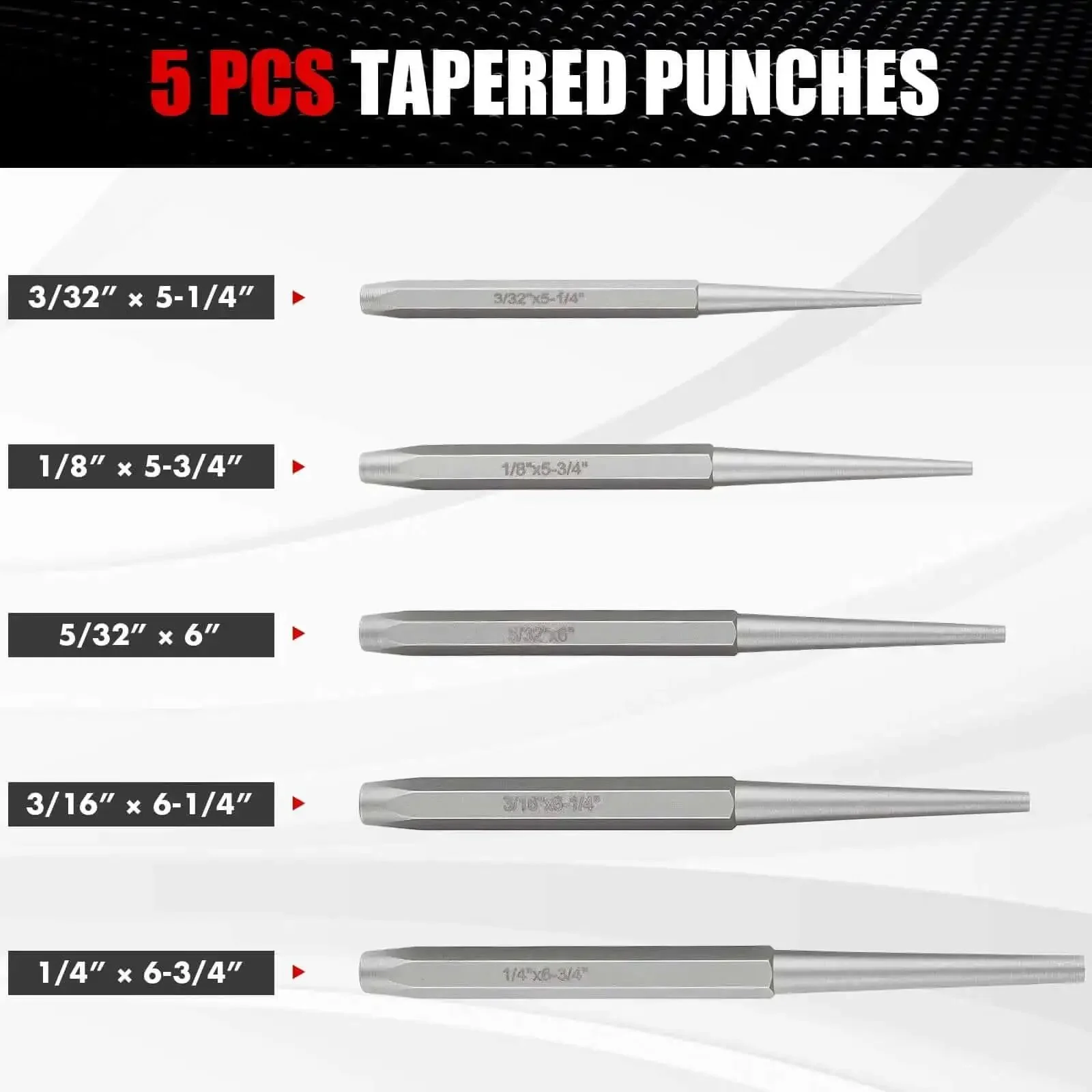 Pro Grade 16 Piece Punch And Chisel Set For Mechanic And Metalworking With Taper Punch Center Punch Pin Punches Cold Chisels And Chisel Gauge Heavy Duty Heat Treated Chrome Vanadium For Long Lasting Sharpness And Safer Non Blade Design - Image 7