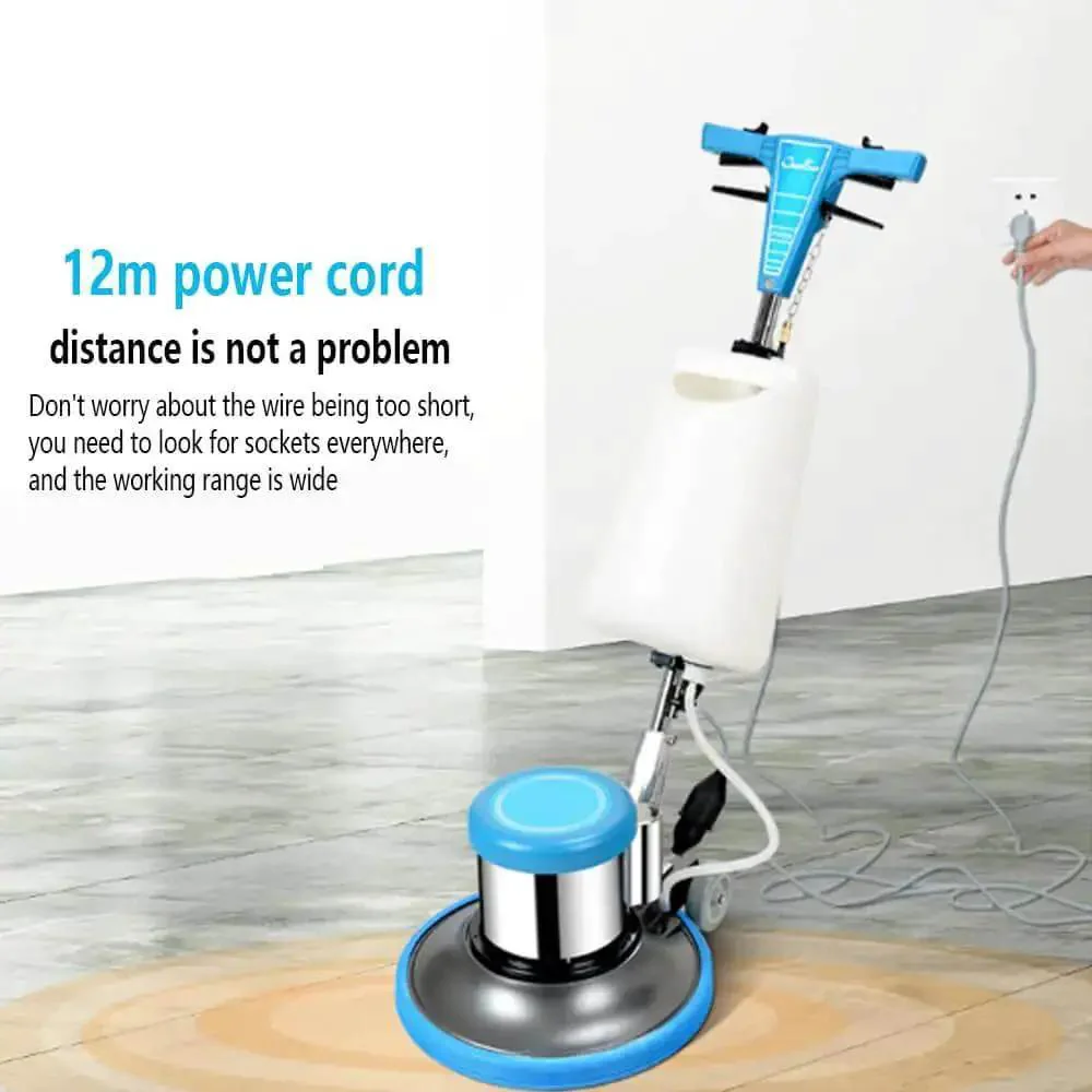 Pro Grade 17 Inch Floor Polisher With 175 RPM 1100W Copper Motor Heavy Duty Floor Buffer Scrubber With 12 Meter Cord For Hotels Businesses And Factories Delivers 200 To 400 Square Meters Per Hour Deep Clean And Dry Carpet Care - Image 8