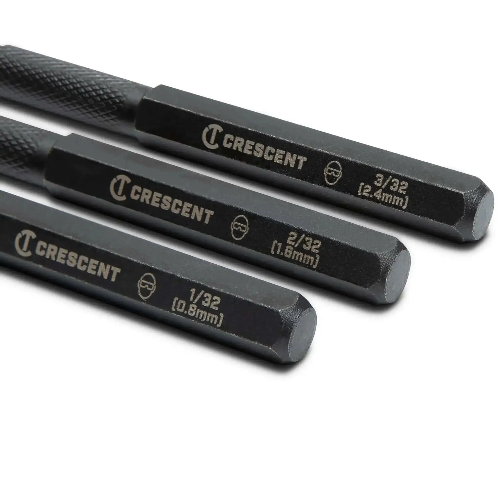 Pro Grade 3 Piece 5 Inch Steel Punch Set With Black Oxide Finish, Laser Etched Size Markings 1/32 2/32 3/32 Inch, Knurled Handles For A Firm Grip, Built Tough For Precise Punching In Metal And Wood Projects - Image 5