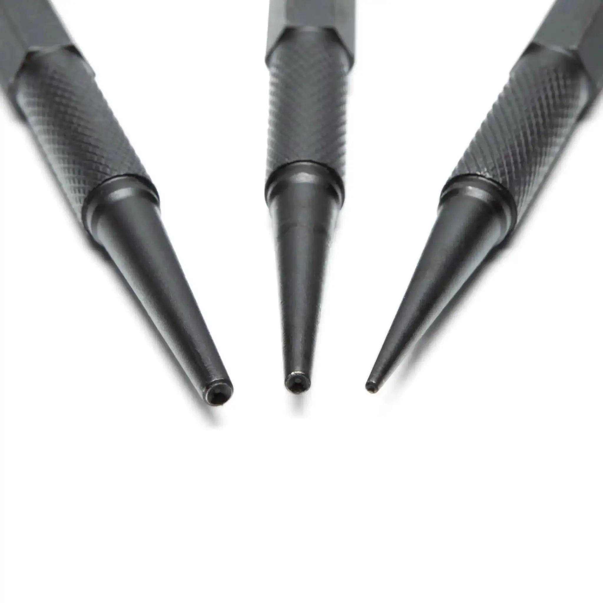 Pro Grade 3 Piece 5 Inch Steel Punch Set With Black Oxide Finish, Laser Etched Size Markings 1/32 2/32 3/32 Inch, Knurled Handles For A Firm Grip, Built Tough For Precise Punching In Metal And Wood Projects - Image 6