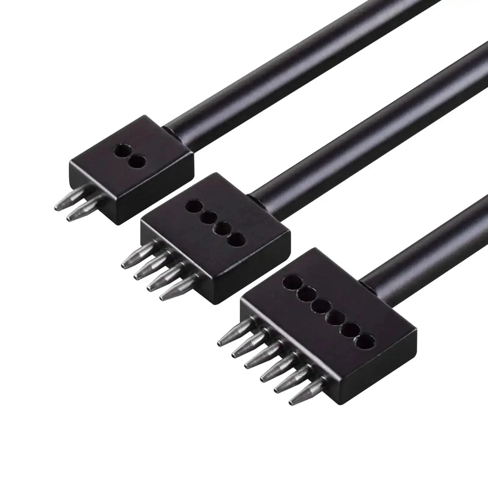 Pro Grade 3 Piece Prong Punch Tool Set For Leather Crafting, Includes 2/4/6 Prong Round Hole Punches And A 4mm Row Hole Punch, Perfect For DIY Diamond Lacing, Stitching, And Precise Hole Punching - Essential Leather Craft Kit