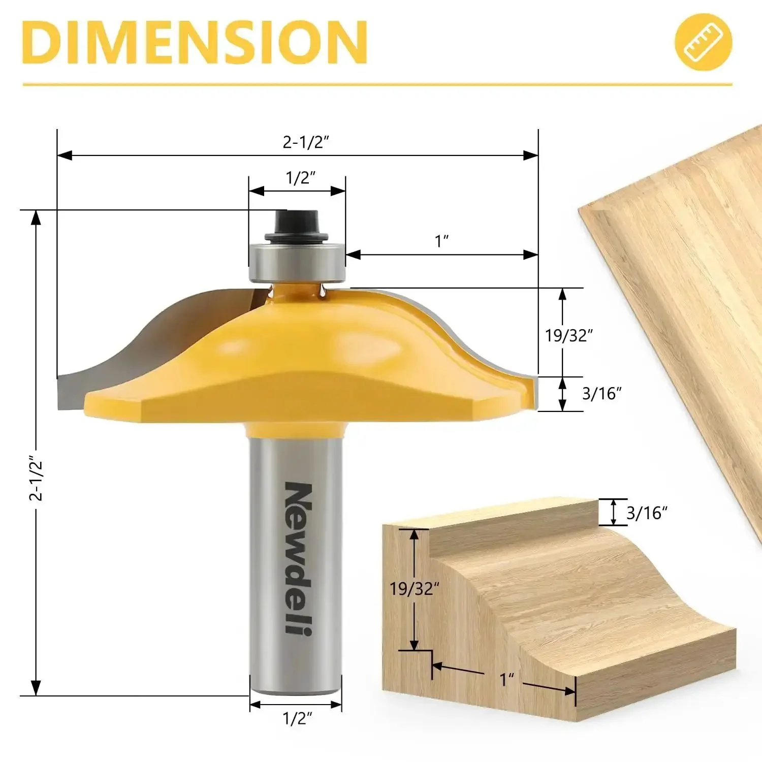 Pro Grade 3 Piece Raised Panel Cabinet Door Router Bit Set With One Half Inch Shank Ogee Rail And Stile Tongue And Groove Bits Tenon Cutter Diameter One And Five Eighths Inches For Custom Woodworking Projects - Image 6