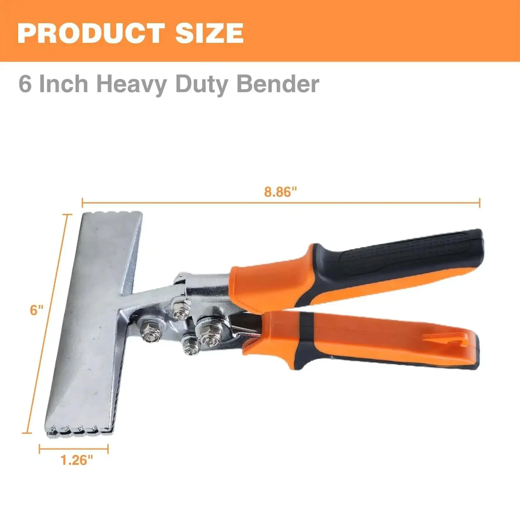 Pro-Grade 6 Inch Sheet Metal Hand Seamer With Ergonomic Grip, Straight Jaw Pliers For Bending And Flattening Steel, Aluminum And Galvanized Sheets, Heavy-Duty HVAC And Metalworking Tool For Pros - Image 7