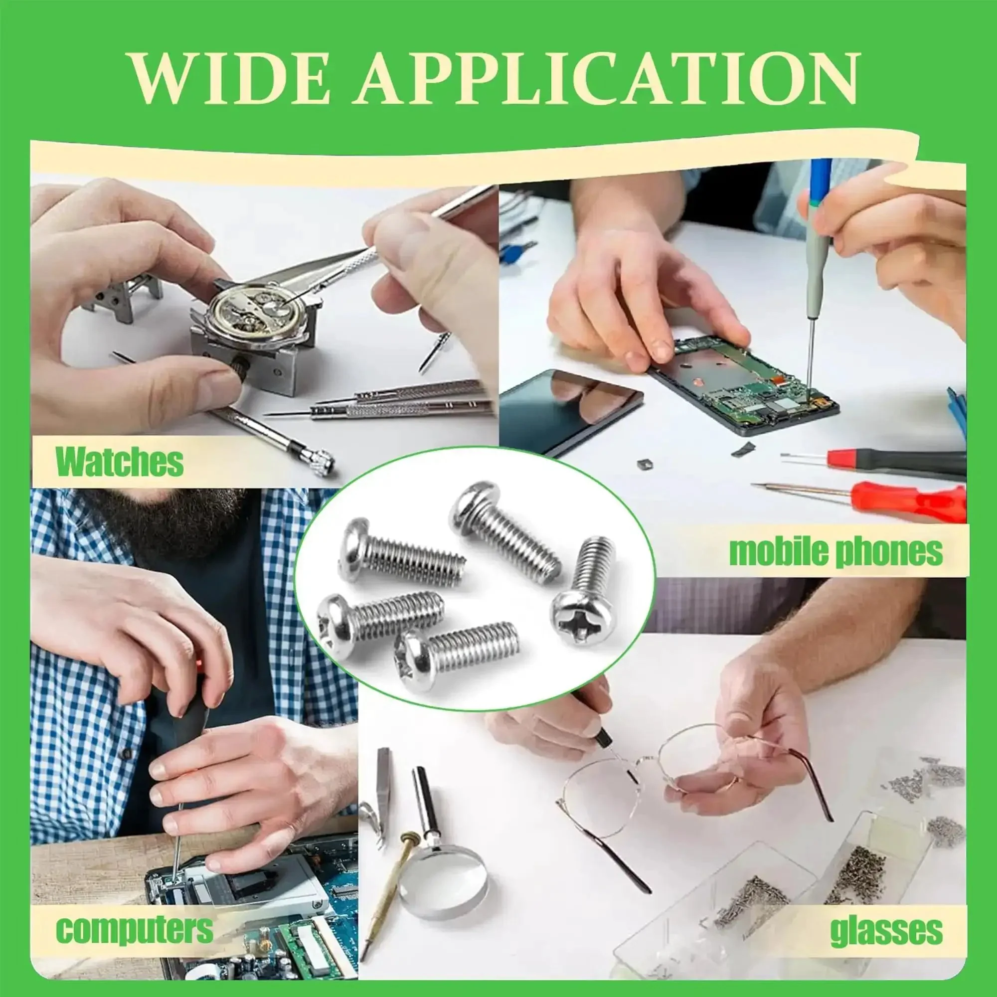 Pro Grade 600 Piece M1.4 Micro Screw Kit With Nickel Plated Screws Including 100 Each Length 3mm, 4mm, 5mm, 6mm And 8mm, 100 Nuts, Precision Tweezers And Phillips Driver For Watch Repair Electronics RC Drones Arduino And DIY Projects - Image 3