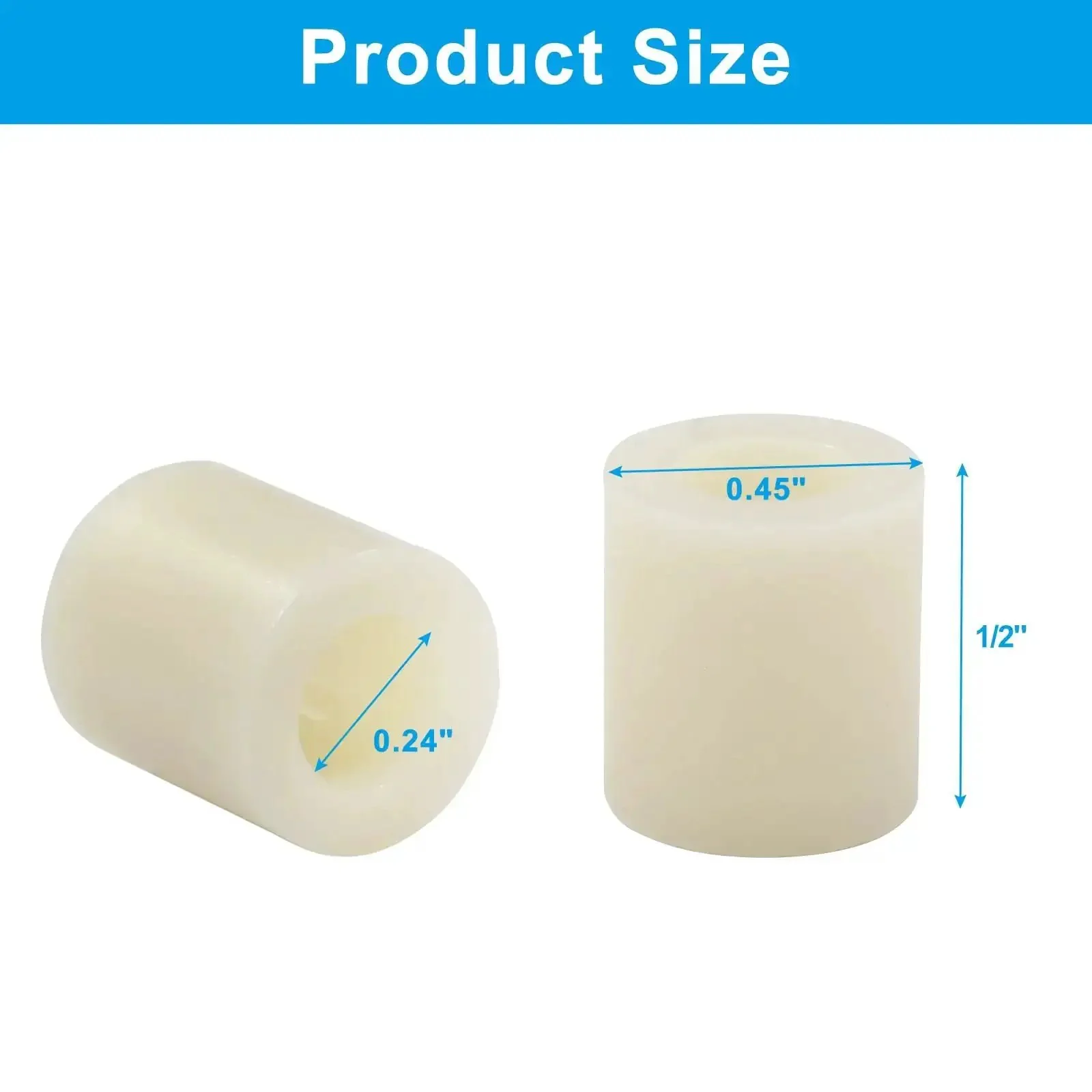 Pro Grade ABS Plastic Spacers 0.45 Inch OD 0.24 Inch ID 0.5 Inch Thick Unthreaded Standoff Bushings Anti Vibration Multi-Purpose Black Round Washers Pack Of 50 For Home And Car Projects - Image 4
