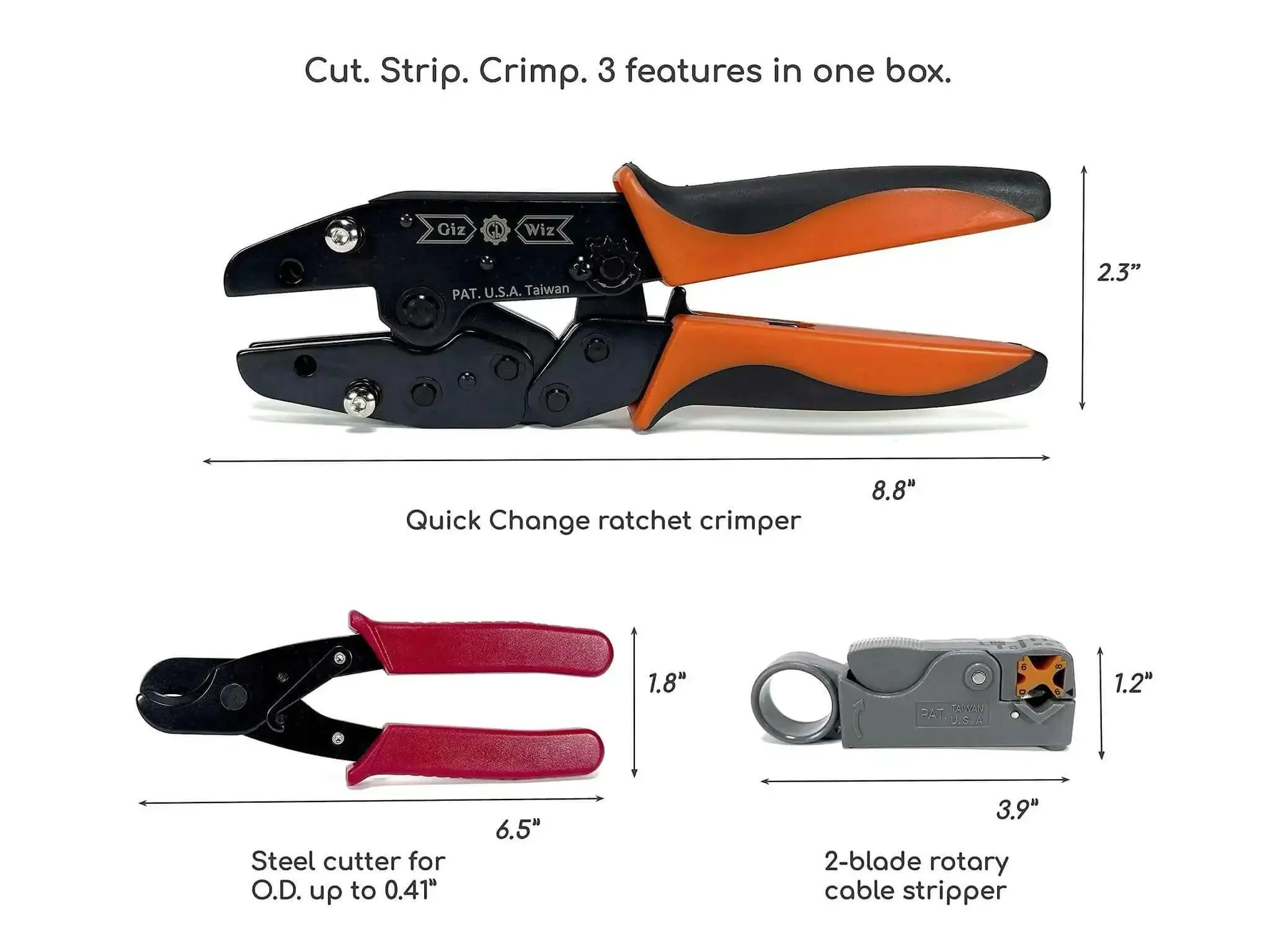 Pro Grade All In One RF Coax Tool Kit With Quick Change Crimper Cutter And Stripper Plus Five Interchangeable Die Sets For Fast Coax Assembly Prep And Reliable Repairs - Image 7