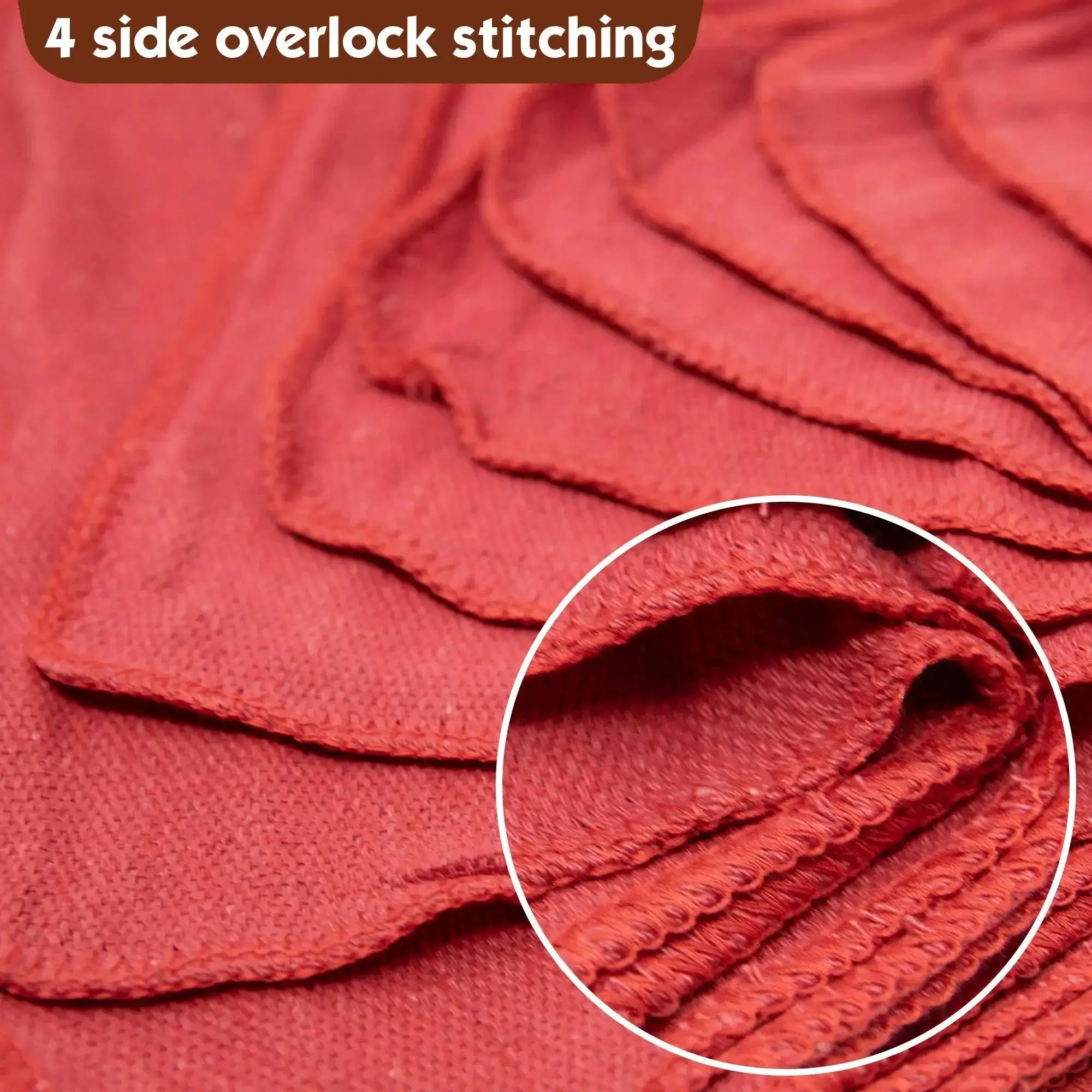Pro Grade Auto Shop Towels 100 Pack Red 100 Percent Cotton Lint Free Shop Rags For Wet Or Dry Use Commercial Grade Cleaning Cloths 14 By 14 Inches Reinforced Four Sides With Overlock Stitching Durable - Image 2