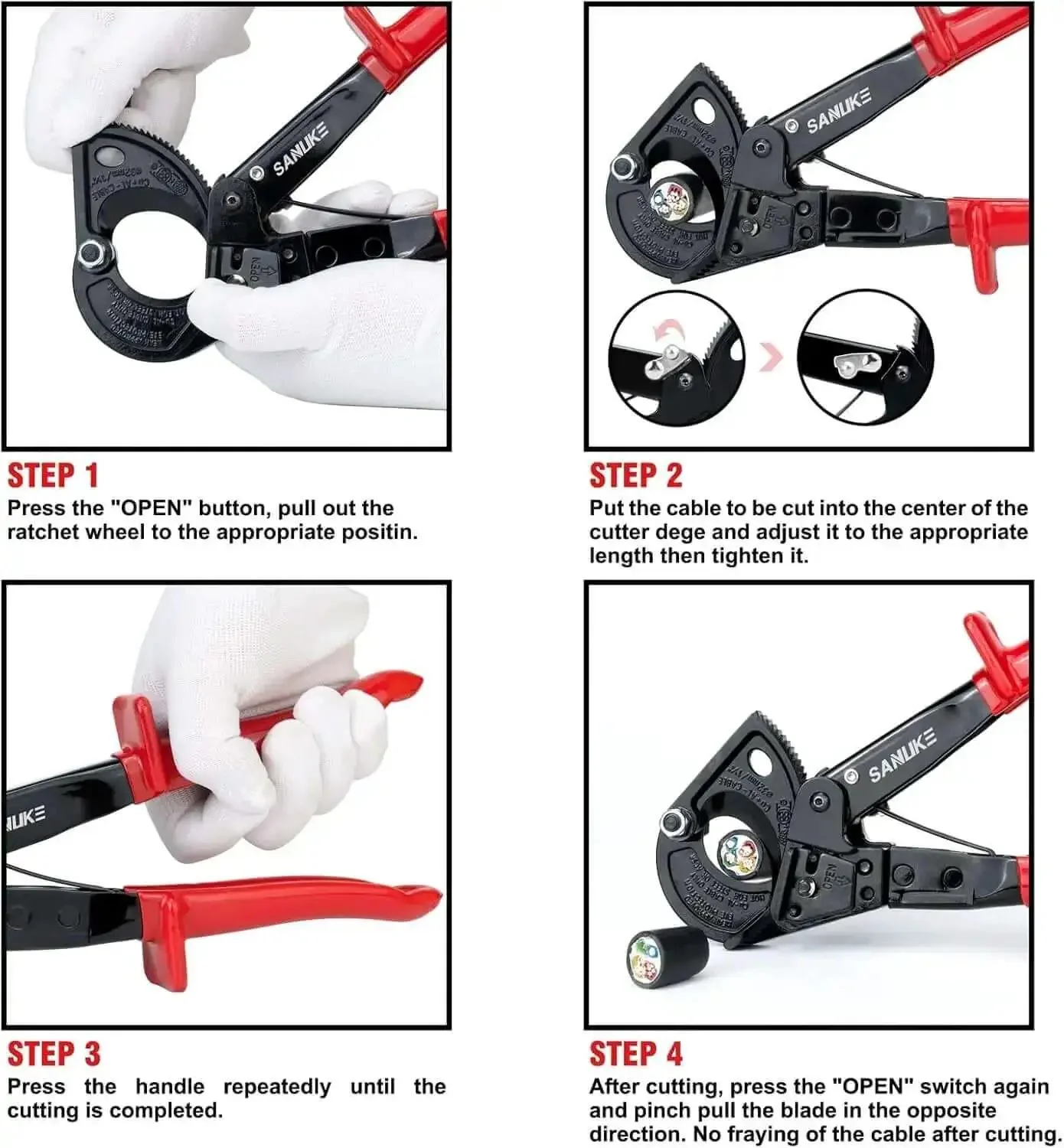 Pro Grade Battery Cable Lug Crimping Tool Kit For AWG Ten To One Zero Wires With 2 Cable Cutters 64 Ring Terminals And 70 Heat Shrink Tubes, Easy To Use, Precision Jaws For Tight Reliable Electrical Crimps - Image 2