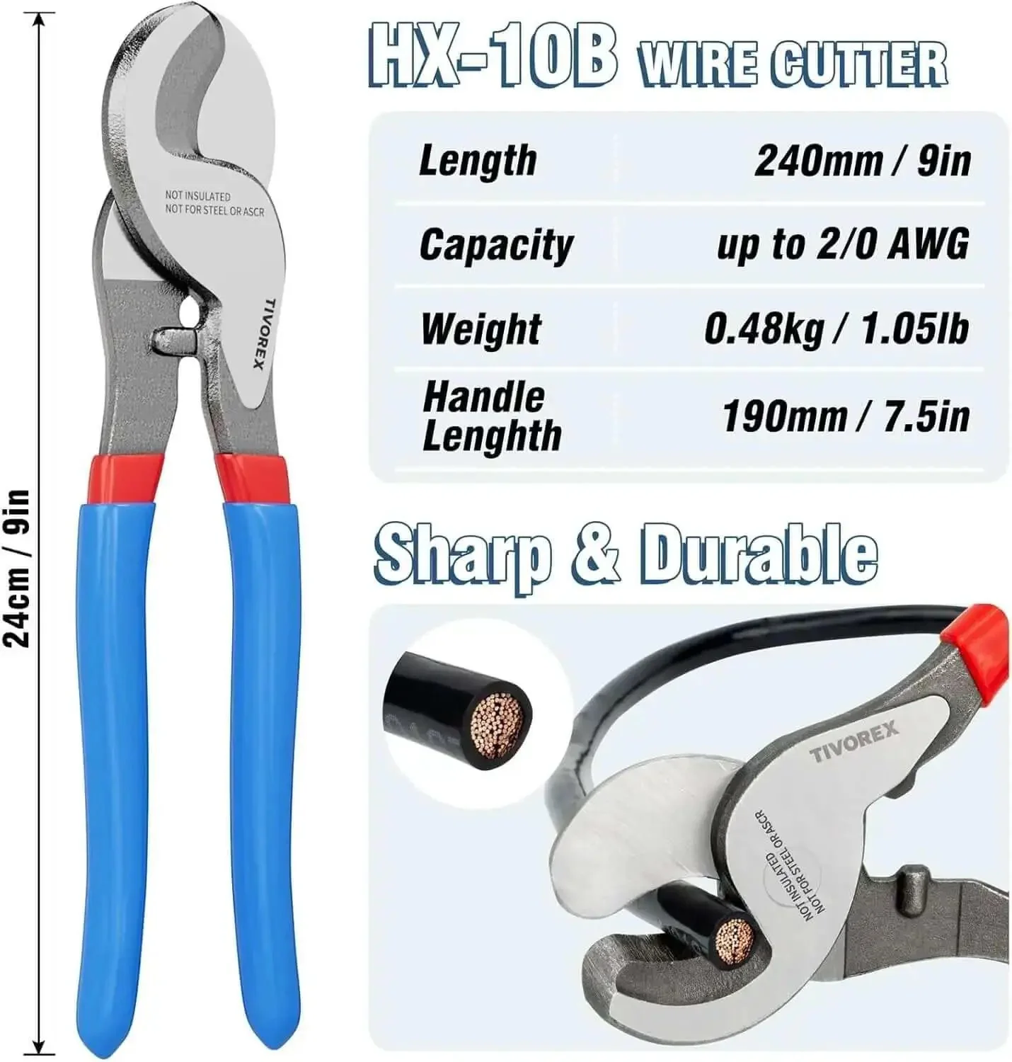 Pro Grade Battery Cable Lug Crimping Tool Kit For AWG Ten To One Zero Wires With 2 Cable Cutters 64 Ring Terminals And 70 Heat Shrink Tubes, Easy To Use, Precision Jaws For Tight Reliable Electrical Crimps - Image 5