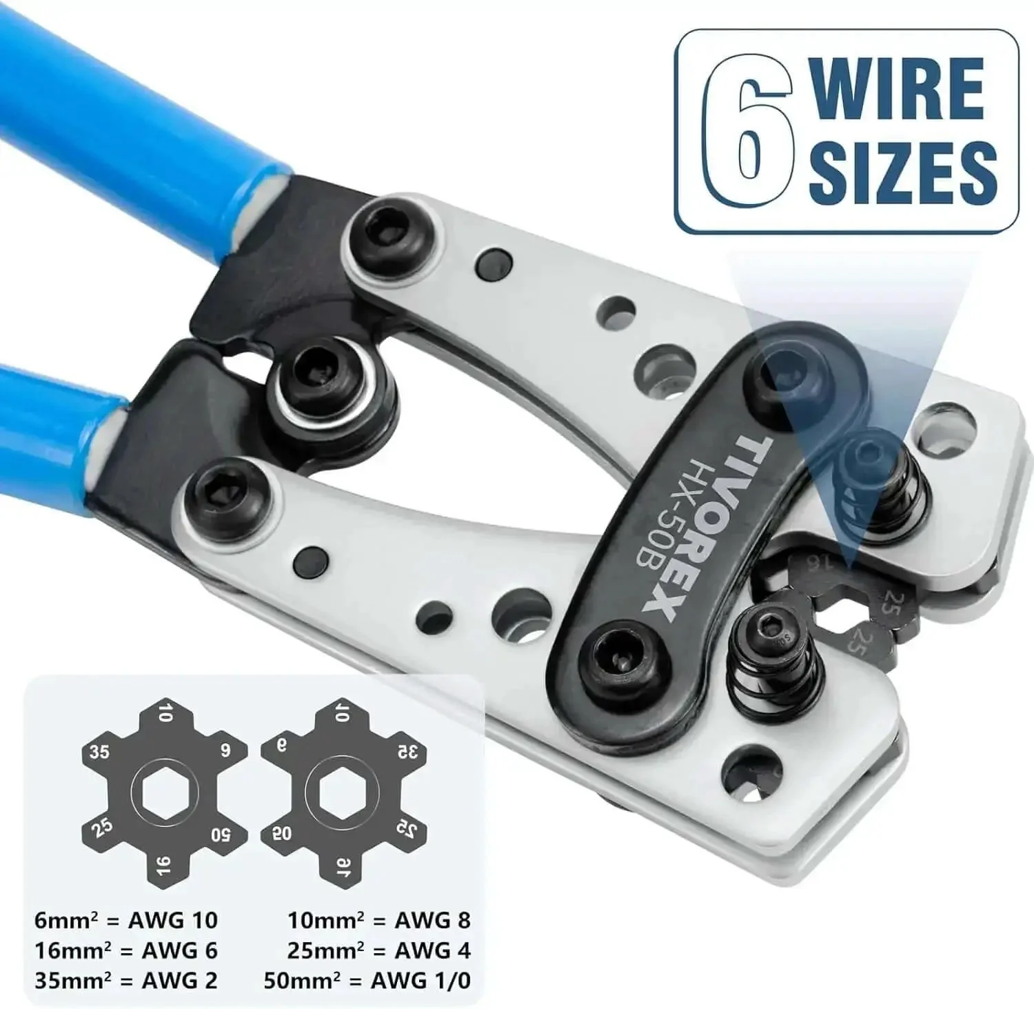 Pro Grade Battery Cable Lug Crimping Tool Kit For AWG Ten To One Zero Wires With 2 Cable Cutters 64 Ring Terminals And 70 Heat Shrink Tubes, Easy To Use, Precision Jaws For Tight Reliable Electrical Crimps - Image 8