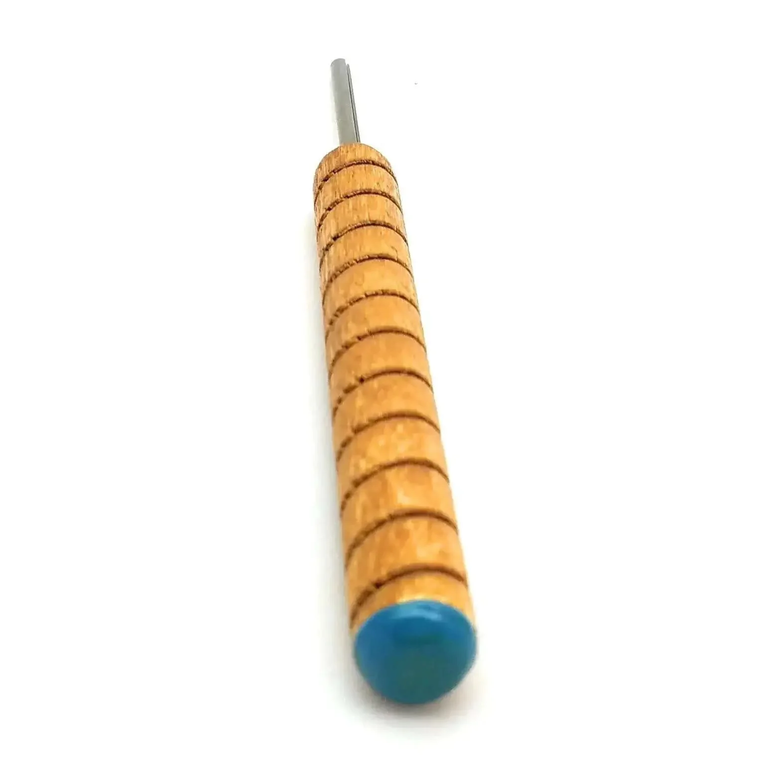 Pro Grade Bead Roller Quilling Tool With One Eighth Inch Slotted Metal Winding Pin For Paper Jewelry Making Solid Wood Handle Color Coded End Blue Full Length Slotted Pin For Easy Crafting Of Tiny Paper Beads - Image 9