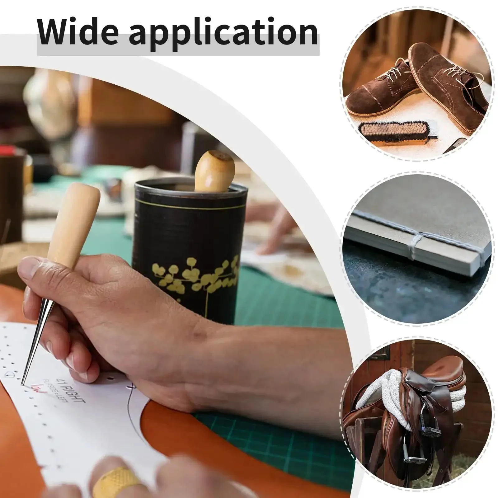 Pro Grade Beefed Up Leather Sewing Kit For Hand Stitching With Durable Needles, Waxed Thread, Awl, Thimble, Ruler And Heavy Duty Tools For Car Seats Sofas Shoes Carpets Upholstery Repair And DIY Craft - Image 2