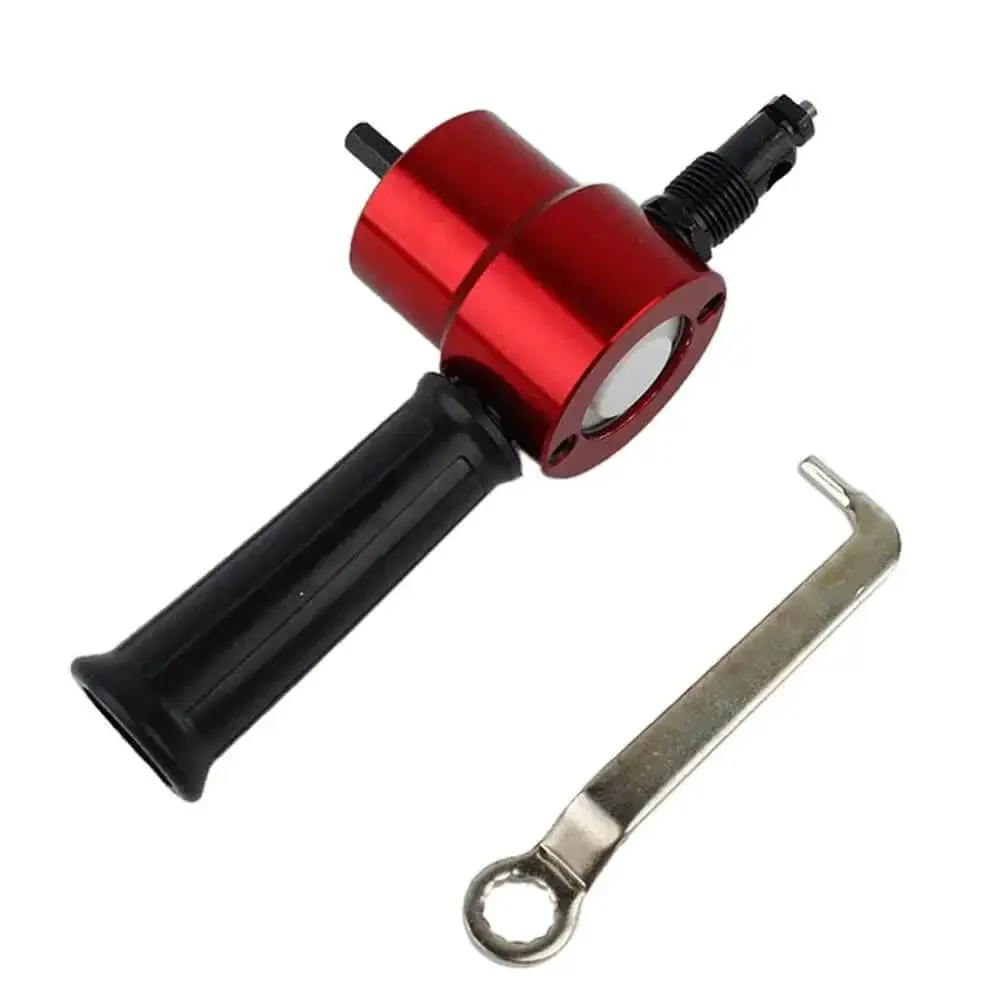 Pro Grade Beefy Double Head Sheet Metal Nibbler Cutter With Handle And Wrench 360 Degree Adjustable Head For Straight And Curve Cuts Ideal For Workshop Home DIY And Car Repair Projects