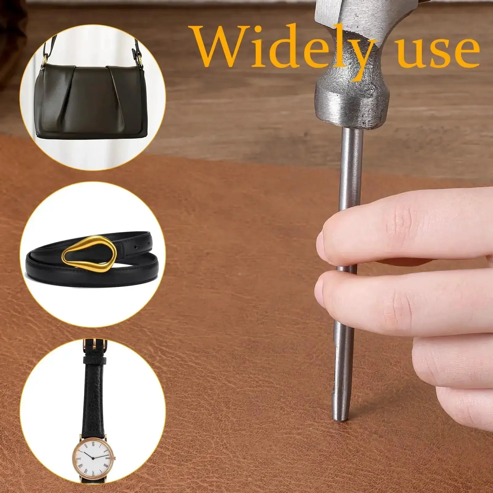Pro Grade Beefy Leather Hole Punch Set With 0.5 To 7mm Hollow Punches Durable Metal Round Punches Belt Hole Puncher For Belts Watch Bands Paper And Plastic Includes 17 Pieces For Quick Holes - Image 5