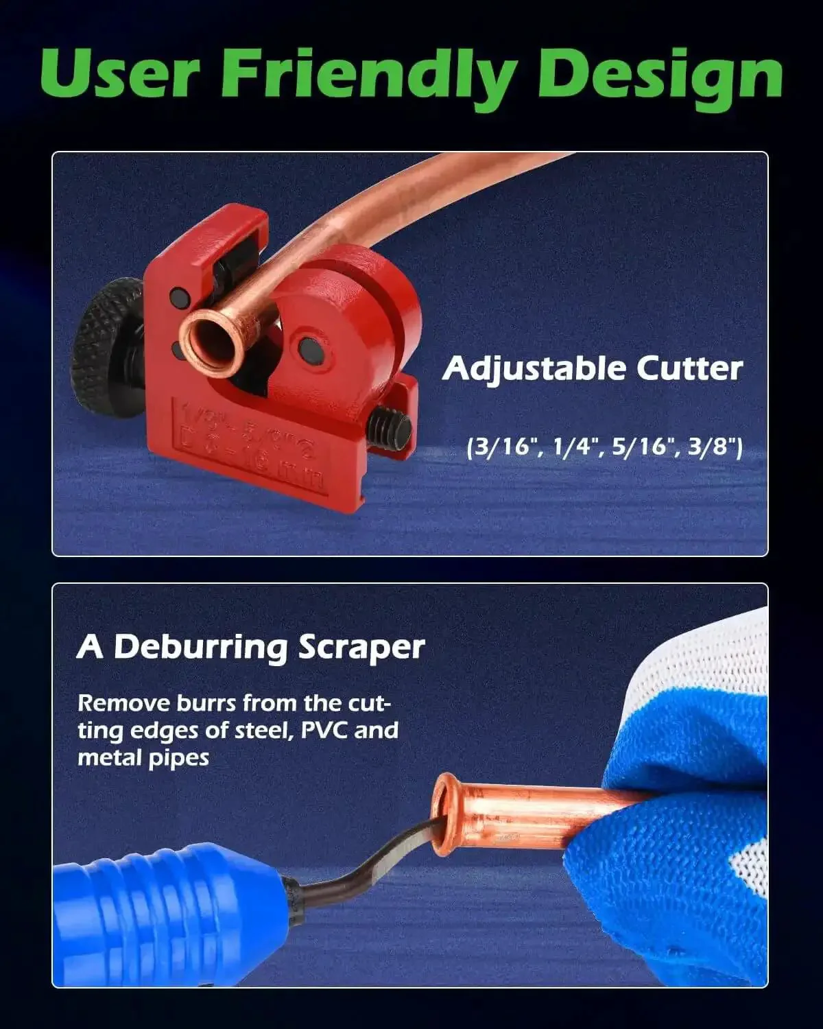 Pro Grade Brake Line Flare Tool Kit With Dual 45 And 37 Degree Flare, Single Bubble And Double Flare Options, Compatible With Copper And Aluminum Tubing In 3/16, 1/4, 5/16, 3/8 Inches, Garage Must-Have - Image 4