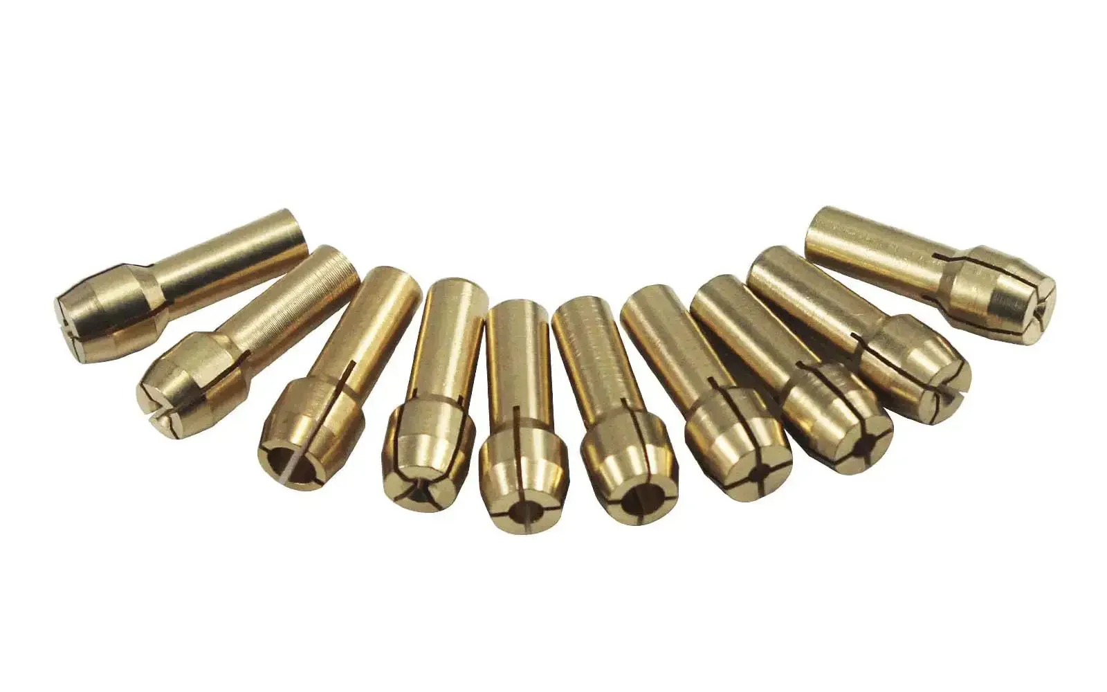 Pro Grade Brass Collet Set For Rotary Tools 10 Pieces Assorted Sizes 0.5mm 0.8mm 1mm 1.2mm 1.5mm High Wear Resistant Precision That Grips Bits Firmly And Keeps Stable At High Speeds Compatible With Dremel - Image 4