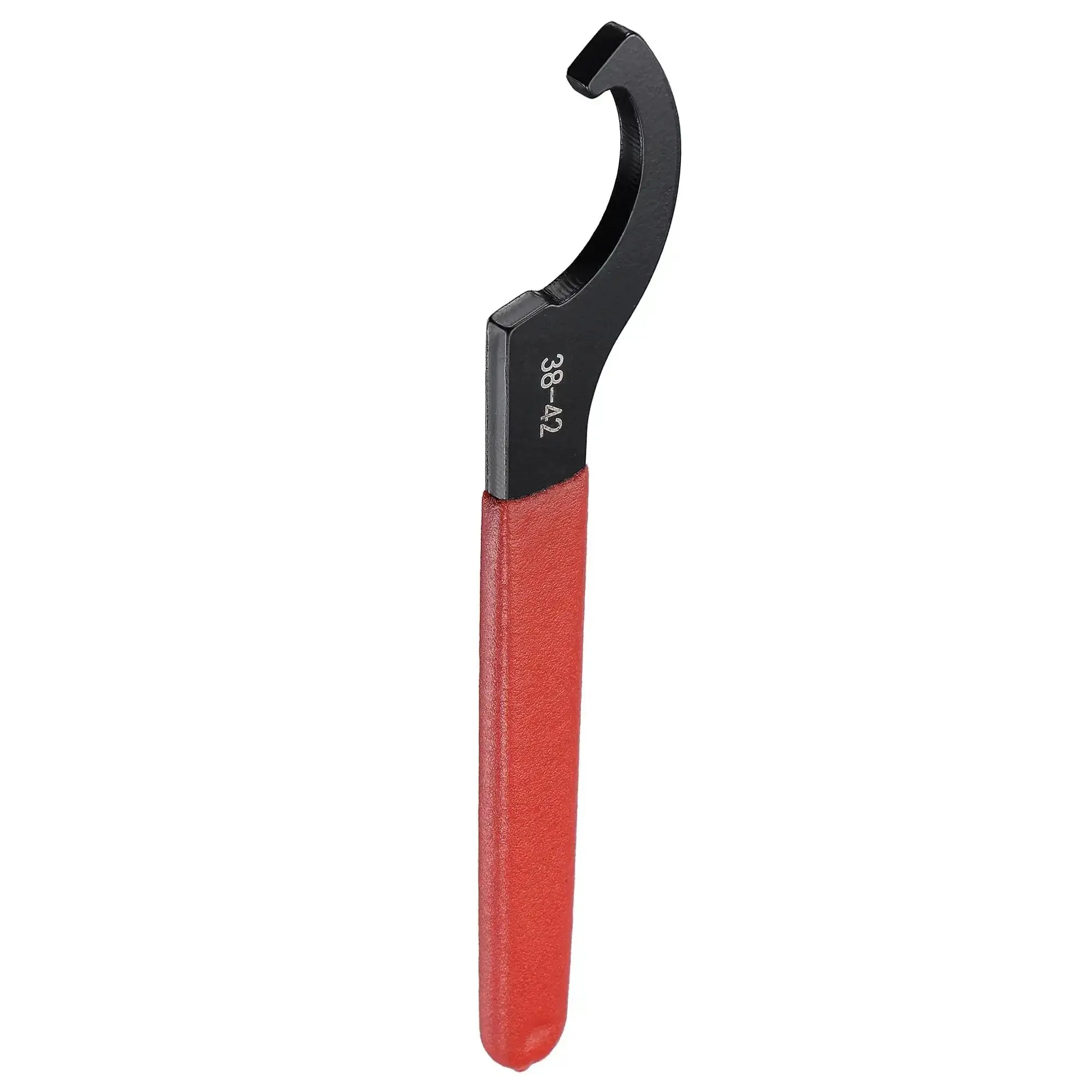 Pro Grade C Hook Spanner Wrench Collet Chuck Set For 38-42mm Round Nuts, 170mm Length, Carbon Steel, Hardened Finish With Black Oxide, Red Non Slip Handles, Built Tough, 2 Pack - Image 2