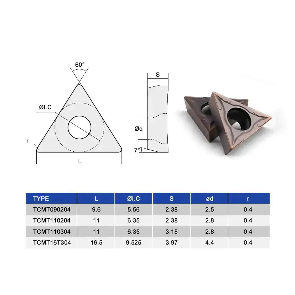 Pro Grade Carbide Turning Inserts For Lathe TCMT16T304 60 Degree Diamond, 16.5mm Cut Length, 9.525mm Hole, 3.97mm Thick, Great For Finishing And Semi Finishing Steel, Stainless, And Cast Iron Workpieces, 5 Pieces - Image 8