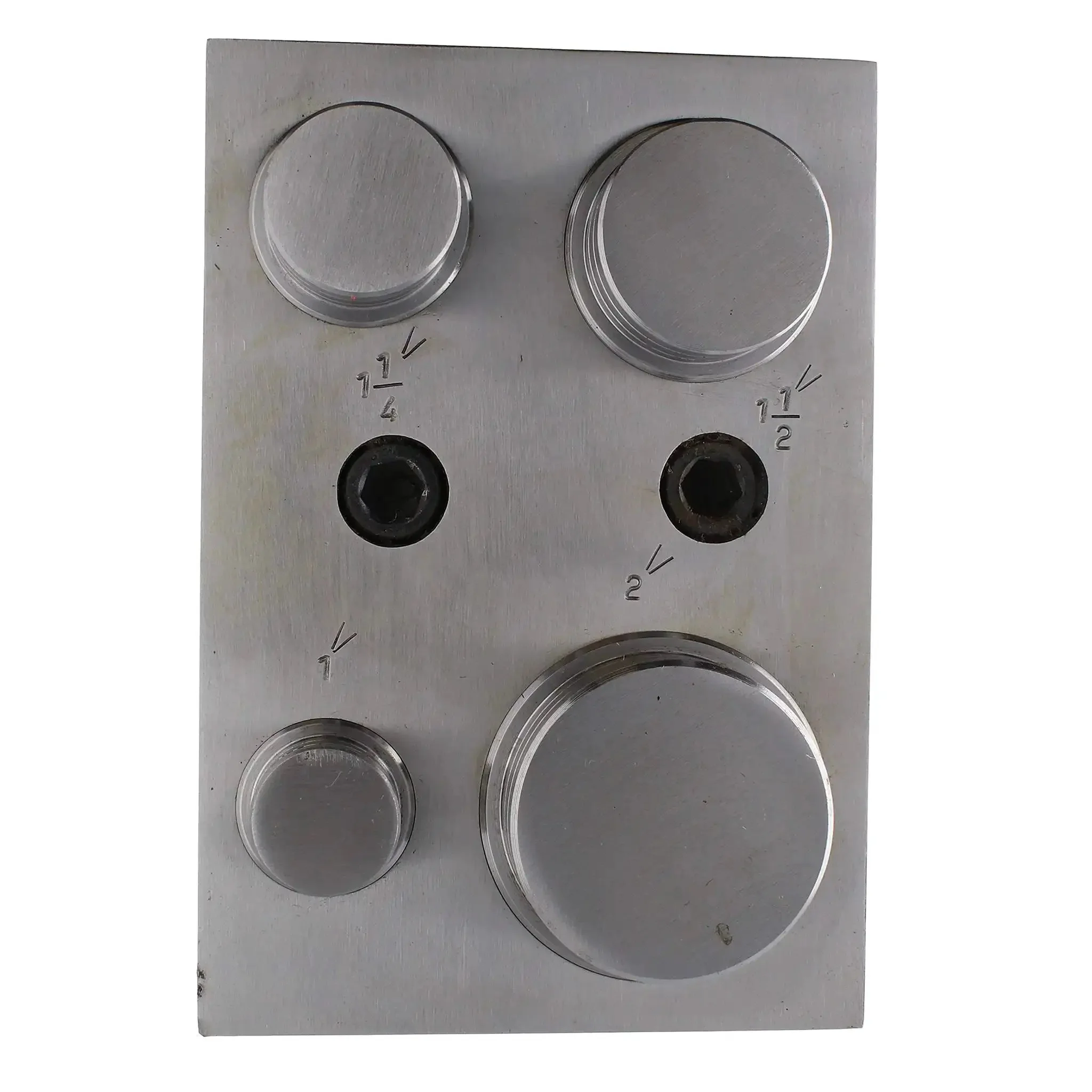 Pro Grade Circle Disc Cutter Set With Four Punches And Die For Cutting Clean Circles From Soft Metal Up To 14 Gauge Includes One Inch One And A Quarter Inch One And A Half Inch And Two Inch Sizes Hardened Alloy Steel Construction - Image 5