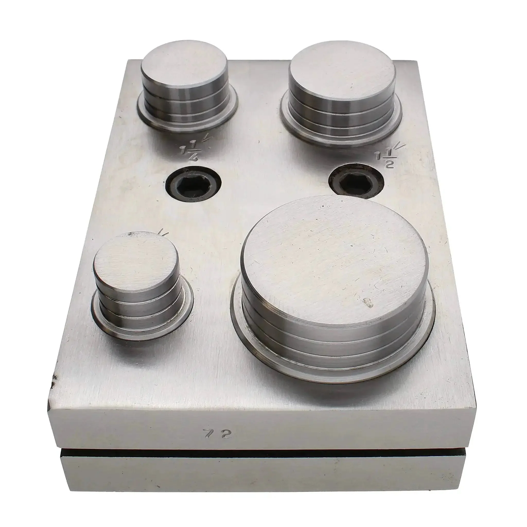 Pro Grade Circle Disc Cutter Set With Four Punches And Die For Cutting Clean Circles From Soft Metal Up To 14 Gauge Includes One Inch One And A Quarter Inch One And A Half Inch And Two Inch Sizes Hardened Alloy Steel Construction - Image 6