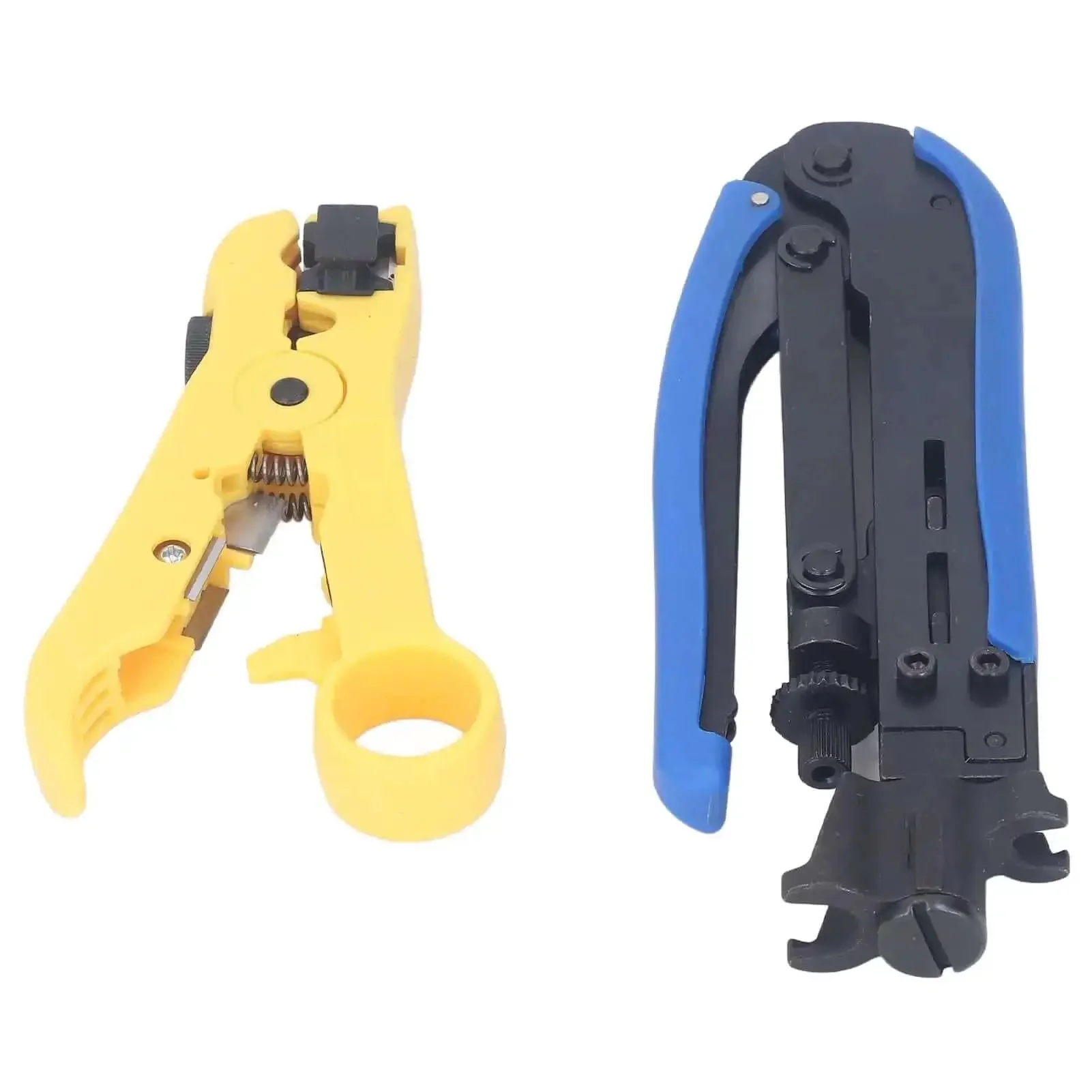 Pro Grade Coaxial Cable Crimp And Strip Kit With 10 RG6 F Connectors And Adjustable F Head For RG6 RG59 RG11 And 75 5 7 Metric And Imperial Heads Steel Blades Built Tough For Fast Easy Crimp And Clean Stripping - Image 4