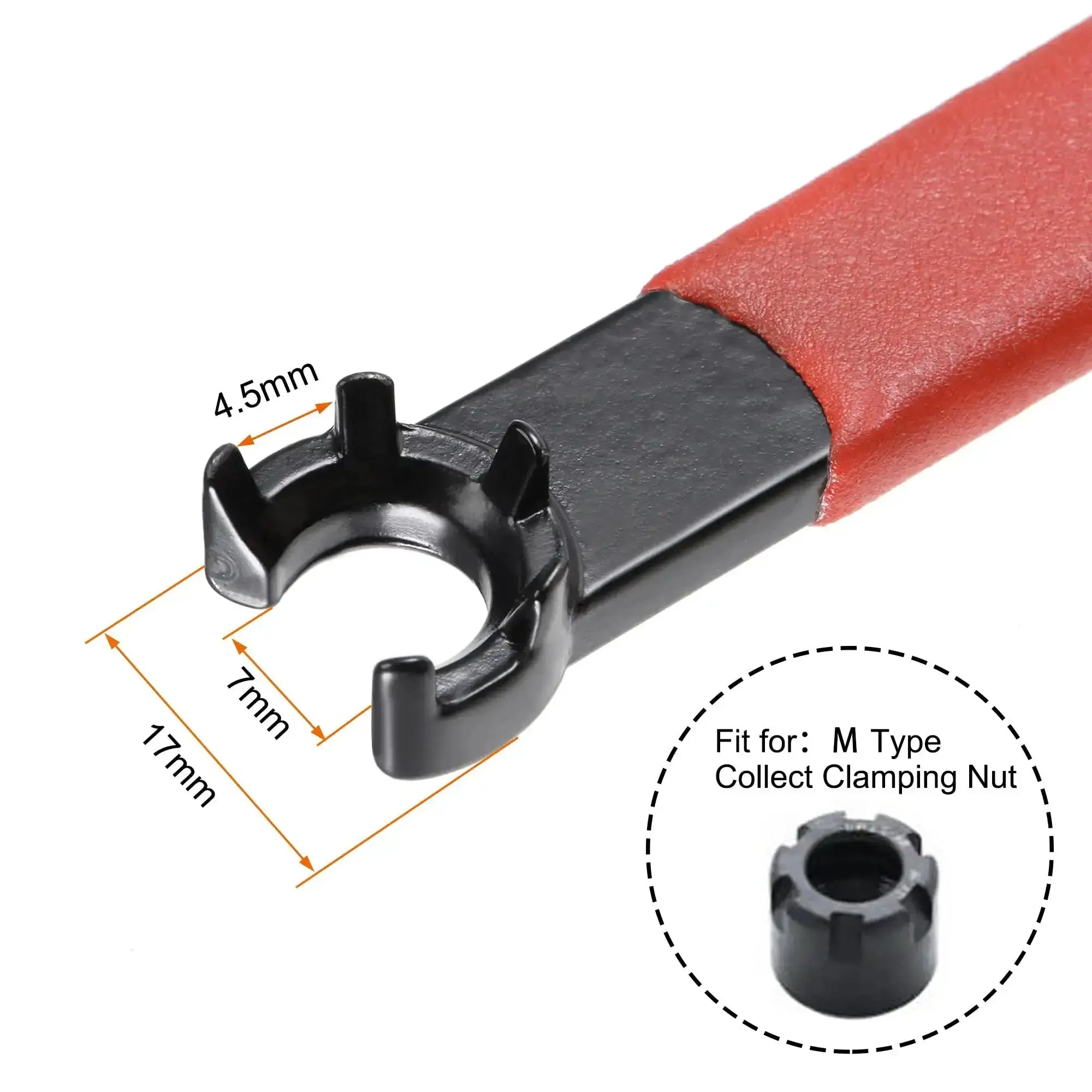 Pro Grade Collet Chuck Wrench Spanner For ER11M Clamping Nut On Milling Machines And Lathes With Red Non Slip Handle Carbon Steel Construction For Toughness Wear Resistance And Easy Grip - Image 4