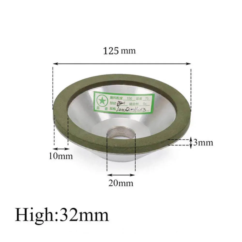 Pro Grade Diamond Grinding Wheel Resin Bond Circle Sharpener For Carbide Metal Tungsten Steel Milling Cutter 75 100 125 150 mm Heavy Duty Precision Tool 1 Pc - Image 2