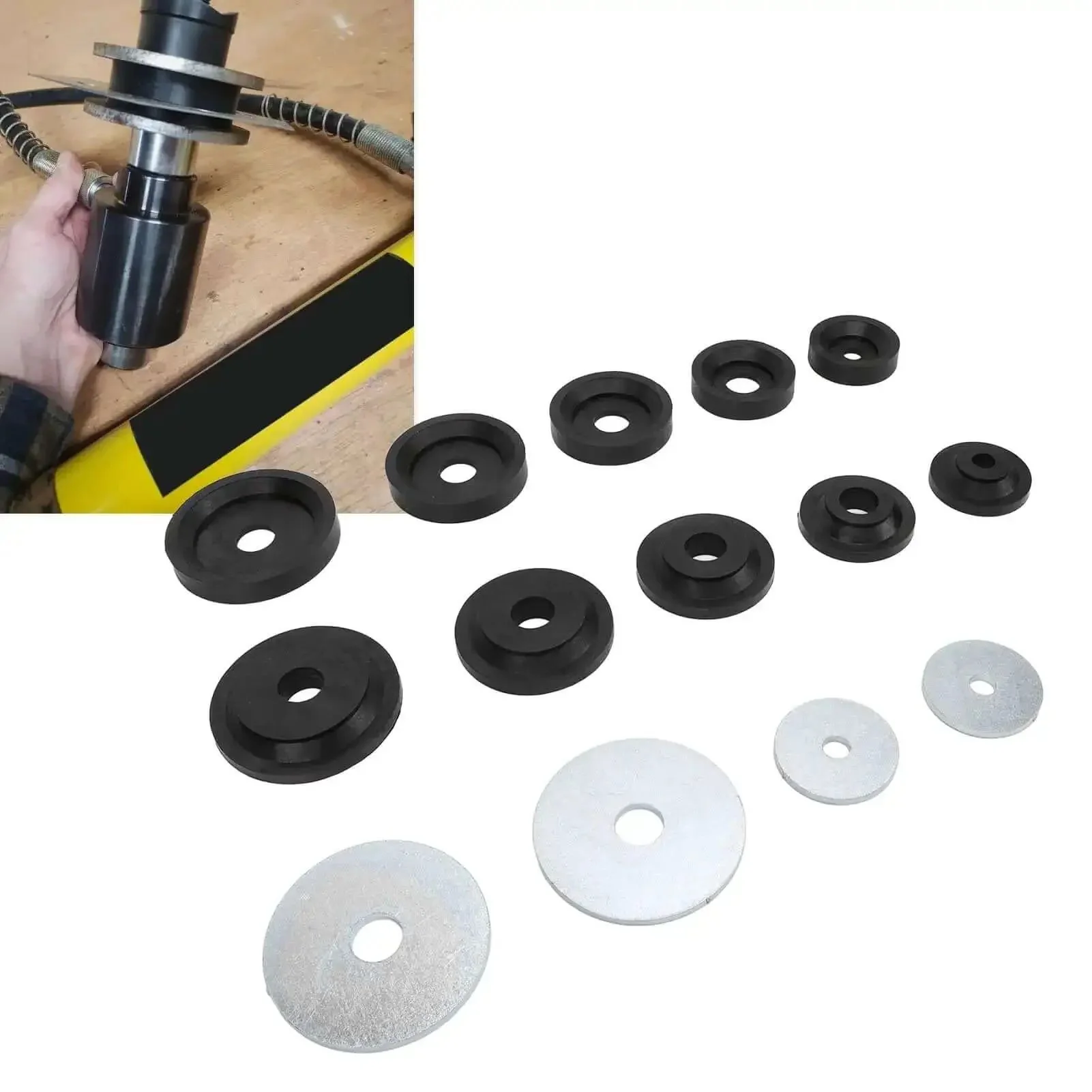 Pro Grade Dimple Die Set With Backup Plates For Hydraulic Punch Kit, Includes Dies In 1.115In, 1.362In, 1.687In, 1.937In, 2.375In And Backup Plates 2.1In X 0.188In And 3.39In X 0.188In For Clean, Flawless Dimpled Holes On Sheet Metal - Image 5