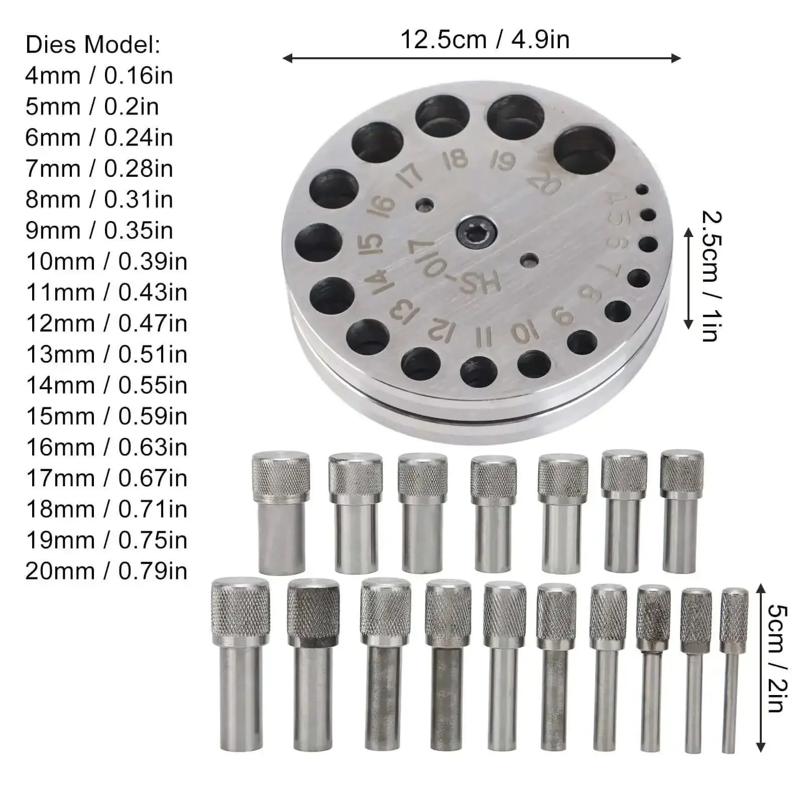Pro Grade Disc Cutter Set For Jewelry Making 17 4 Steel Circle Punch Kit For Forming Pendant Charms, Durable Metal Punch Tool For Cutting And Shaping Discs, DIY Friendly Circular Jewelry Components - Image 7