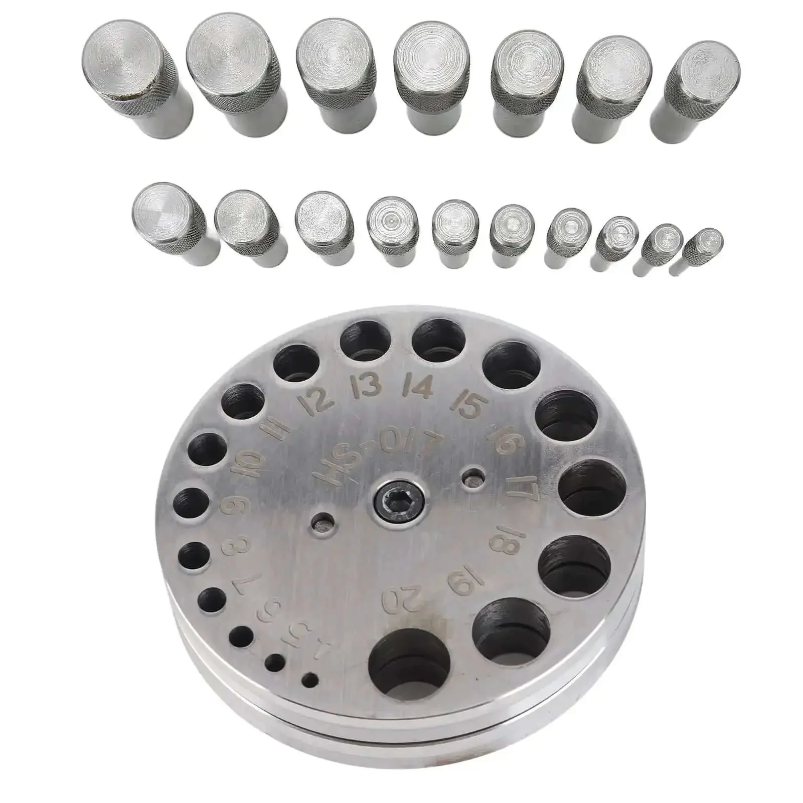 Pro Grade Disc Cutter Set For Jewelry Making With Seventeen Dies Heavy Duty Metal Forming Punch Tool For Craftsmen DIY Ring Leather And Paper Punching For Home Workshop Use - Image 5