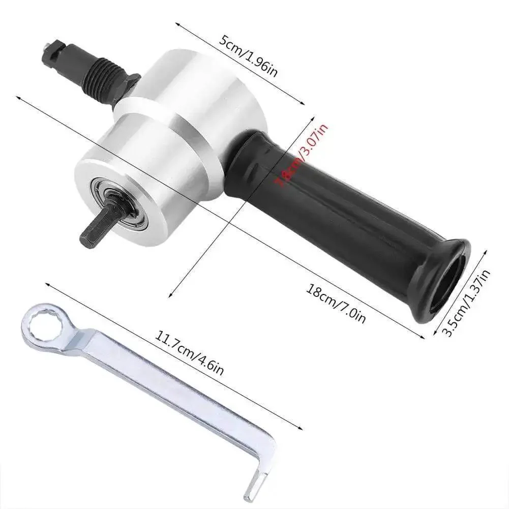 Pro Grade Double Head Metal Nibbler Drill Attachment For Cutting Stainless Steel Iron Aluminum Copper Sheets Portable Electric Sheet Cutter With Adjustable Heads For Straight Cuts - Image 4